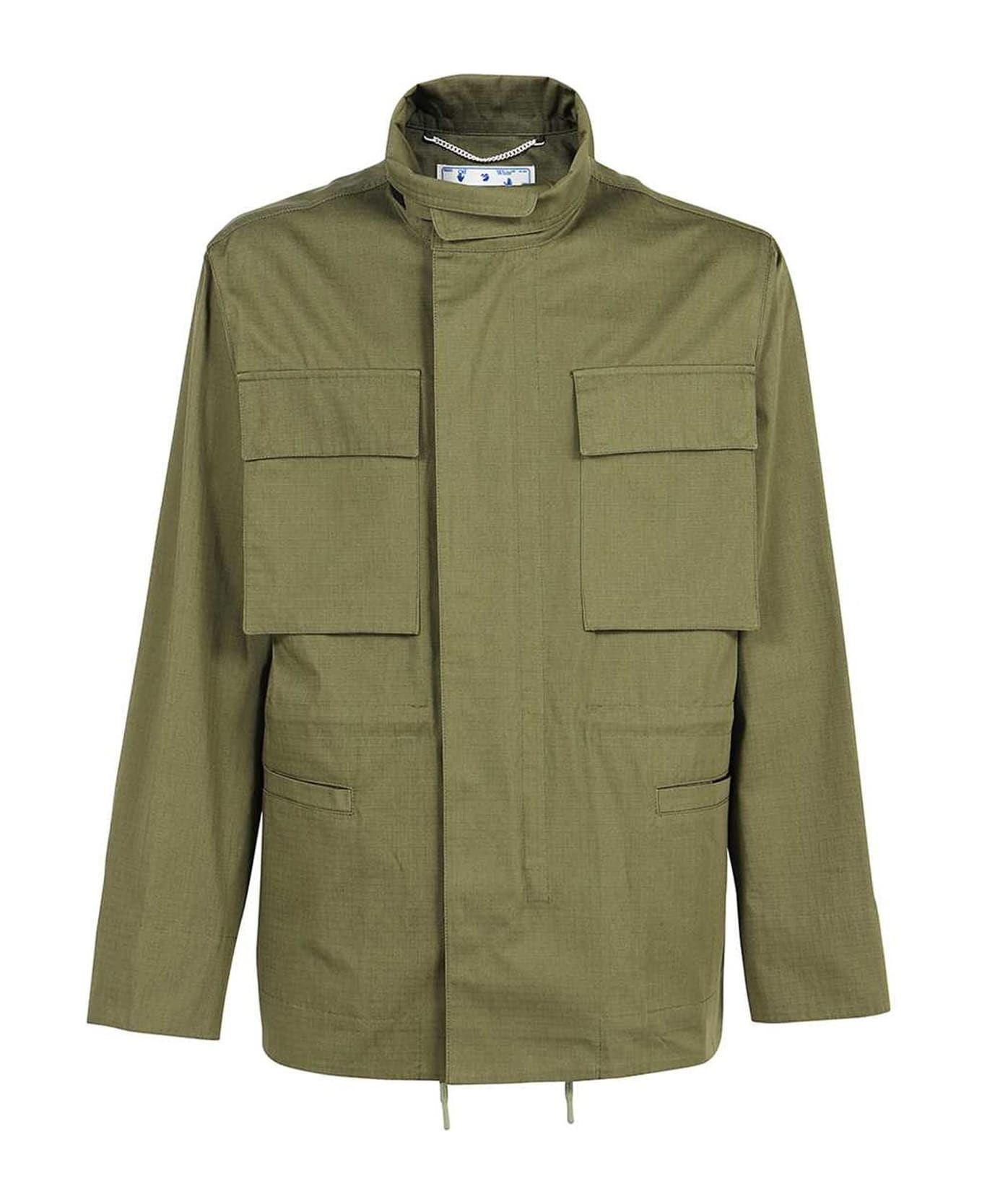 Off-White Arrow Field Cotton Jacket - Green