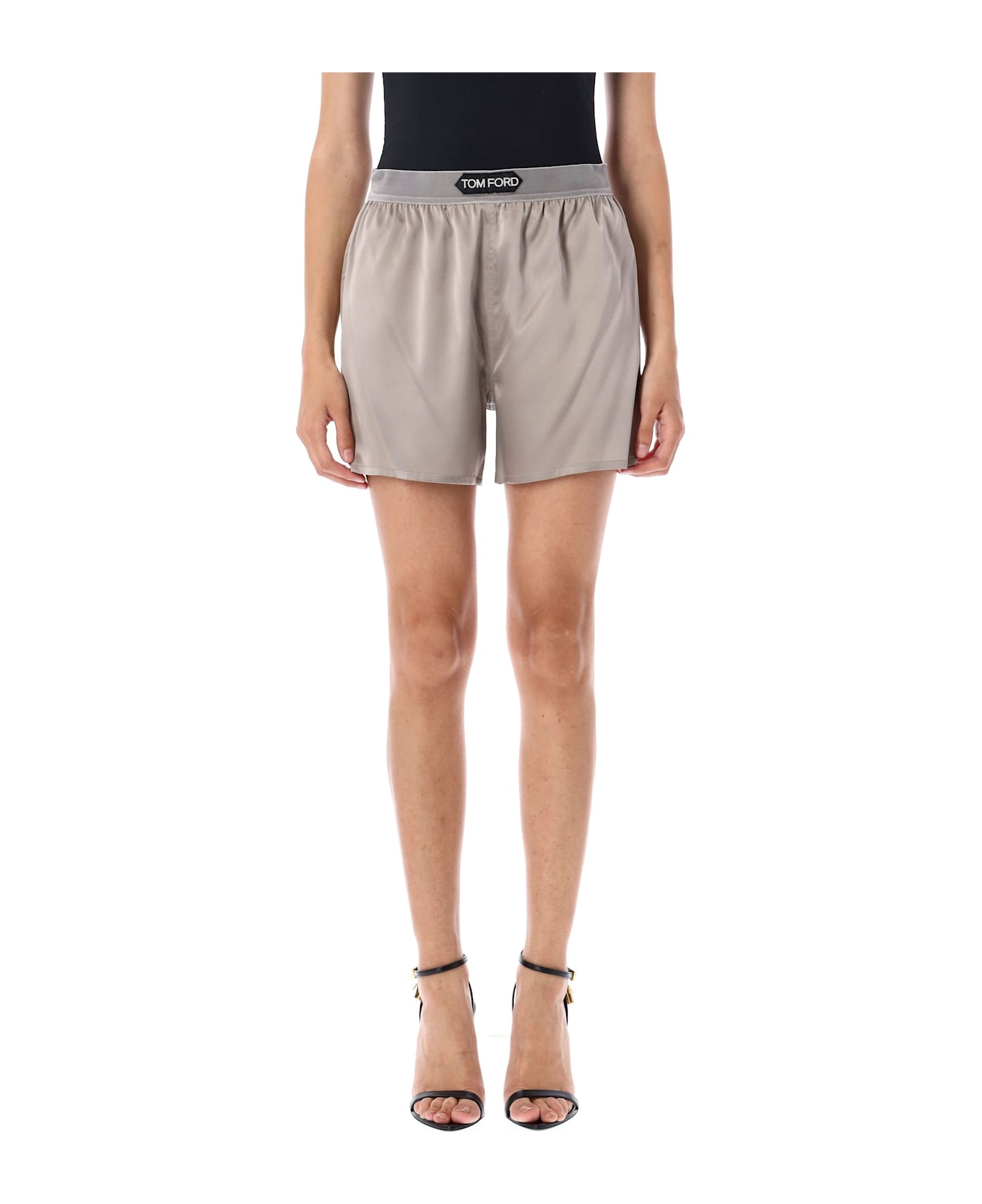 Tom Ford Silk Satin Boxer Shorts - SILVER