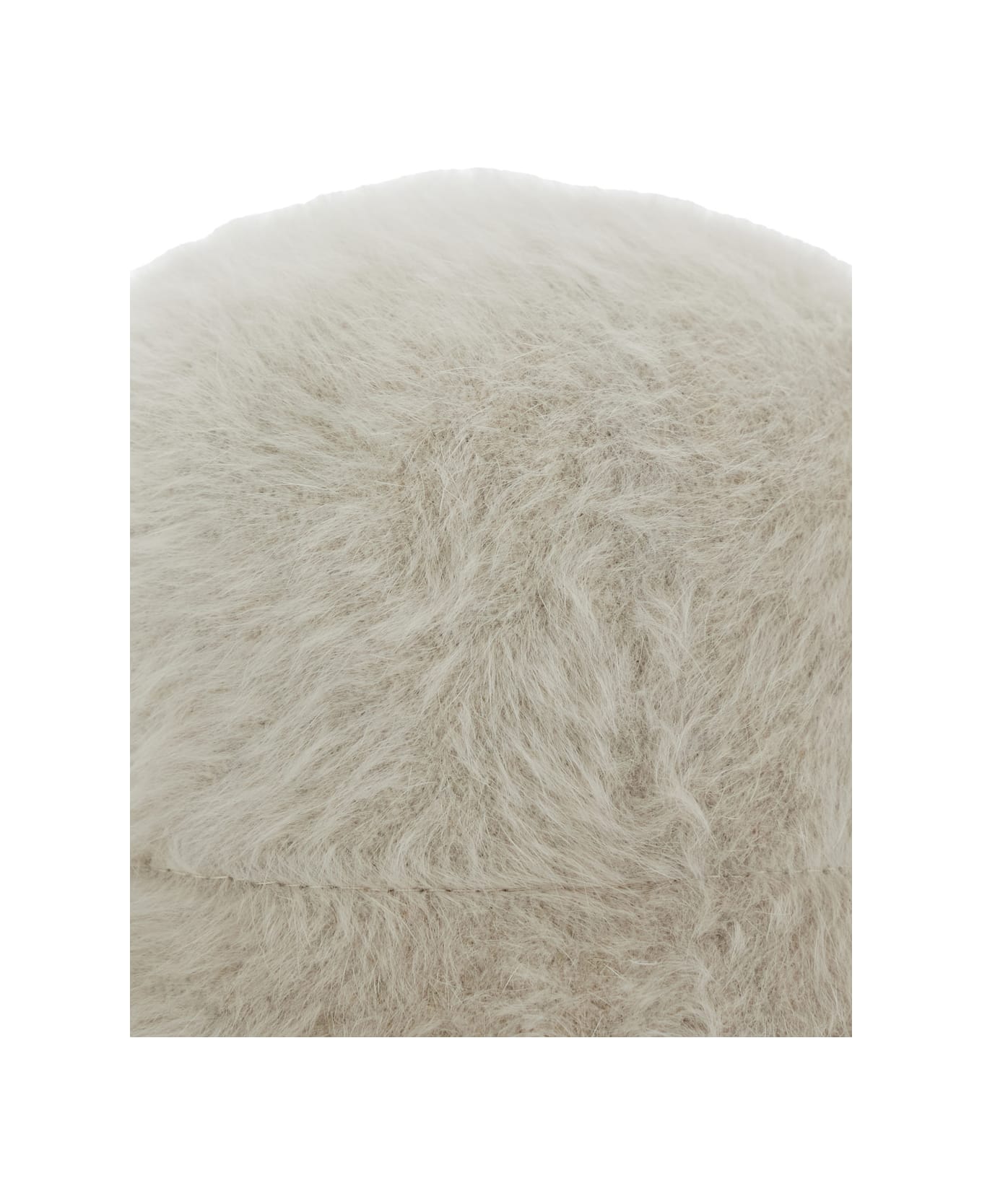 Antonelli White Hat With Brushed-effect In Faux Fur Woman - Grey