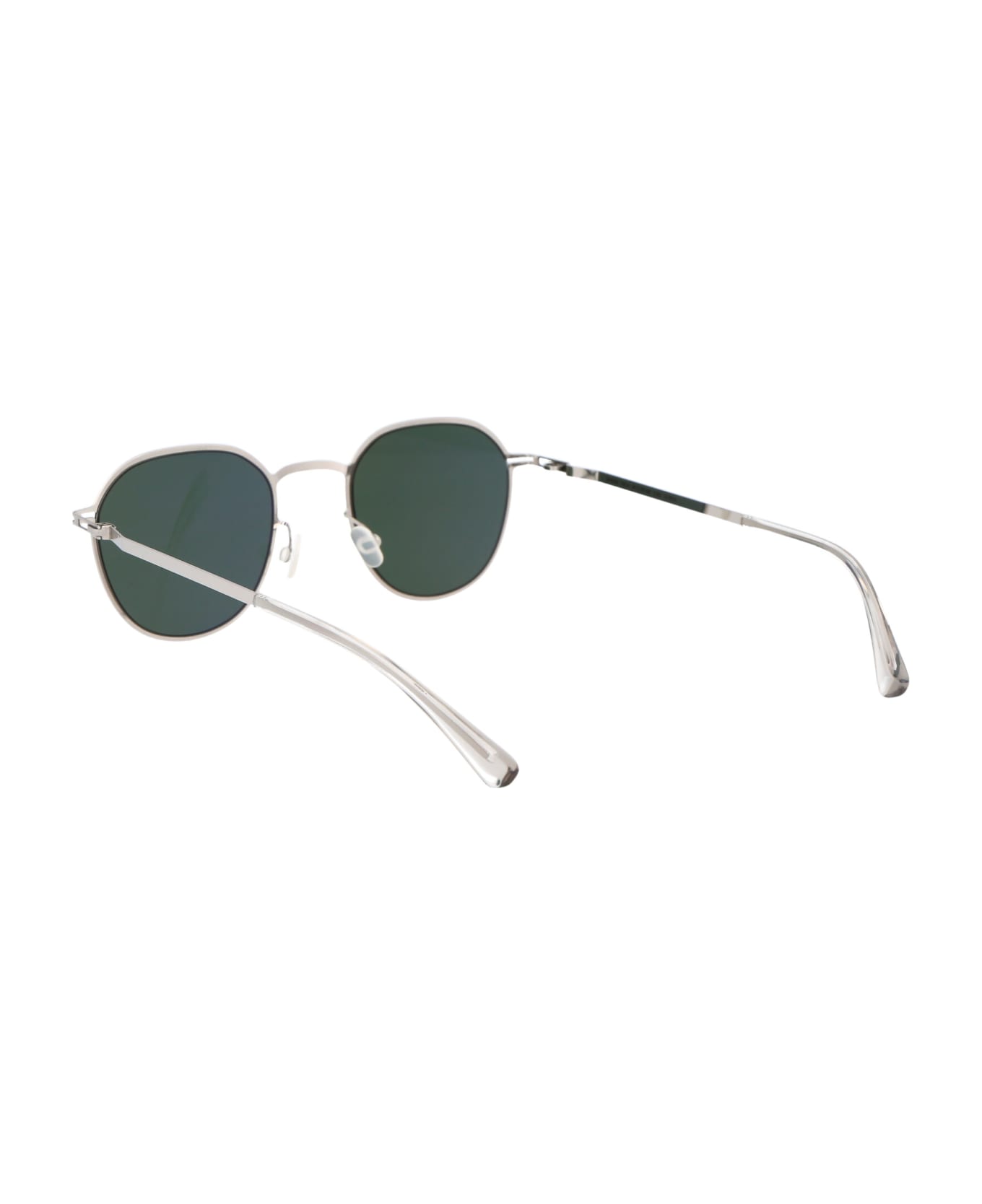 Mykita Talvi Sunglasses - 051 Shiny Silver Darkgreen Solid