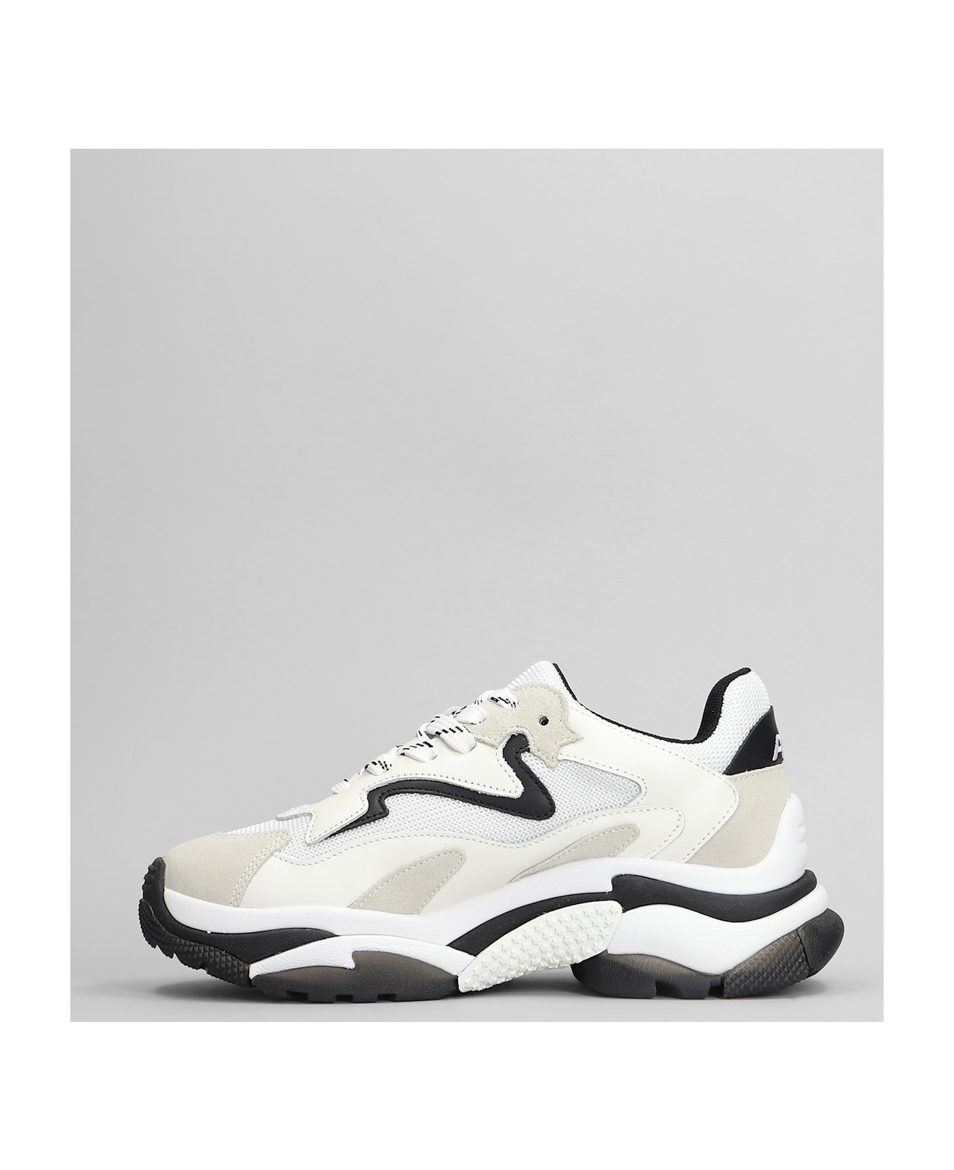 Ash Addict Sneakers In White Leather And Fabric - white