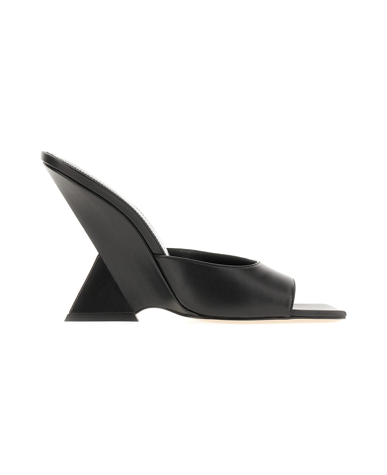 The Attico Black Leather Mules - 100