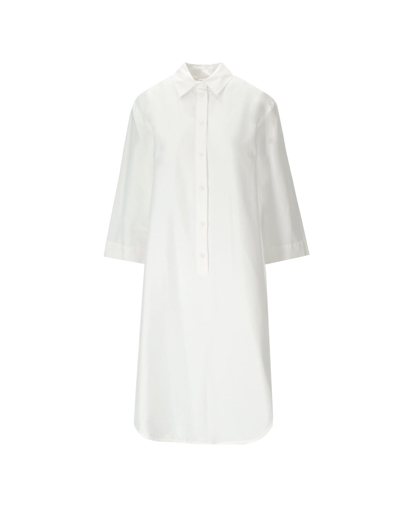 Max Mara Buttoned Wide-sleeved Dress - Bianco