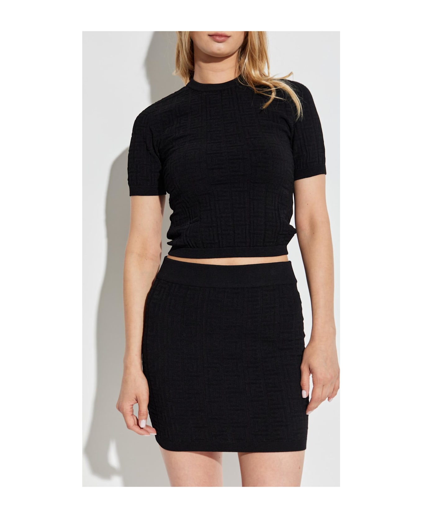Balmain Top With A Round Neckline - Pa Noir