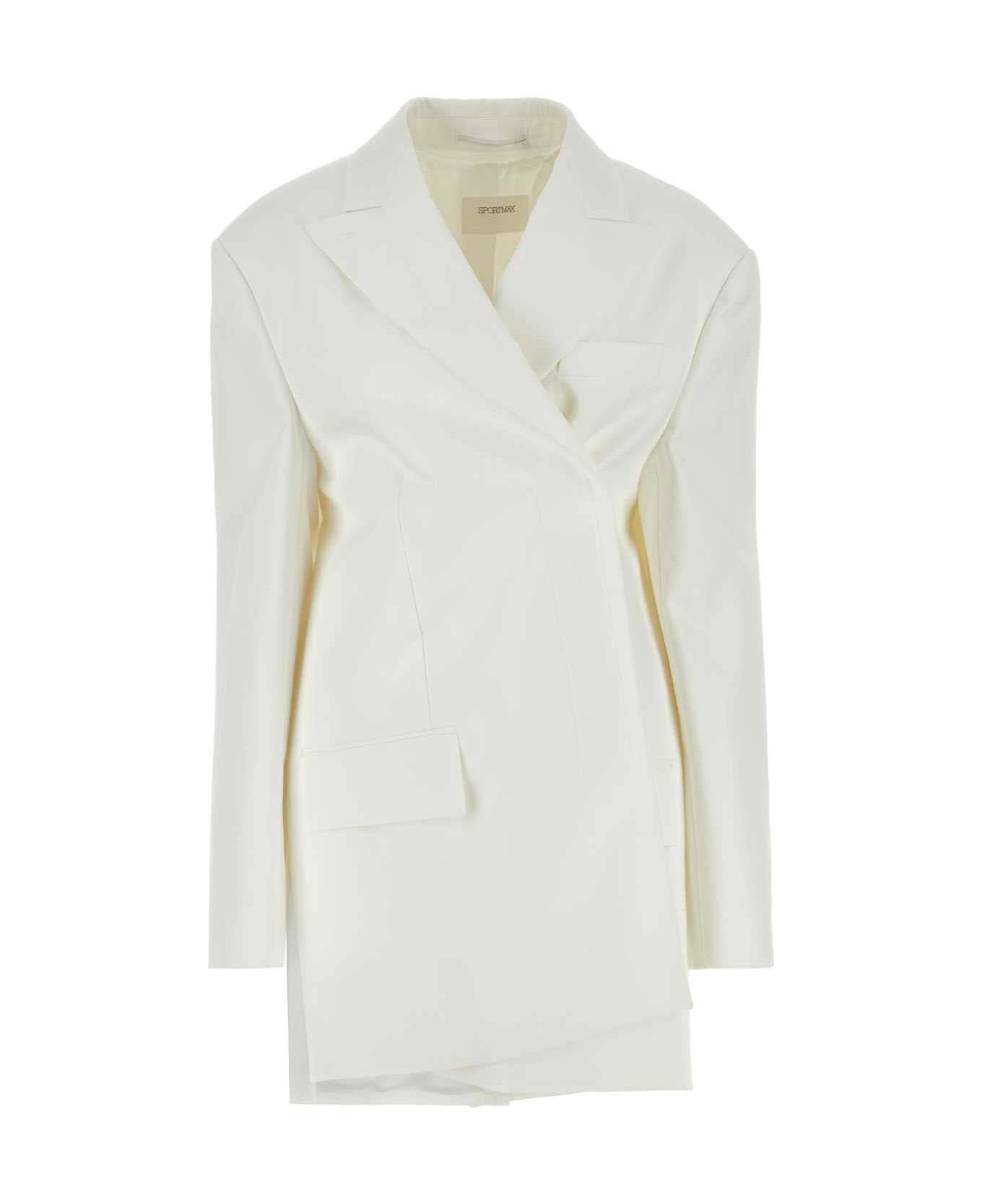 SportMax White Cotton Achille Blazer - BIANCO