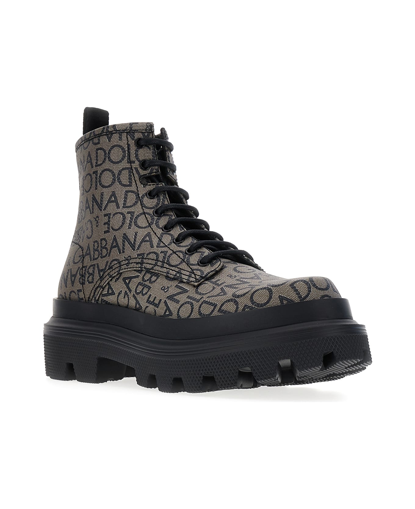 Dolce & Gabbana Embroidered Cotton Blend Ankle Boots - 89875