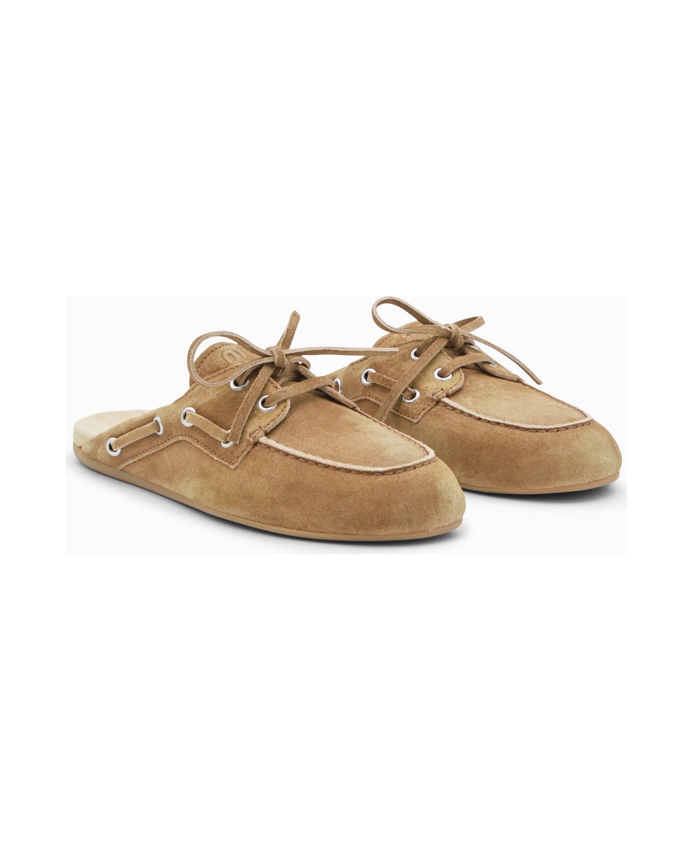 Miu Miu Cannella Leather Loafers - CANNELLA