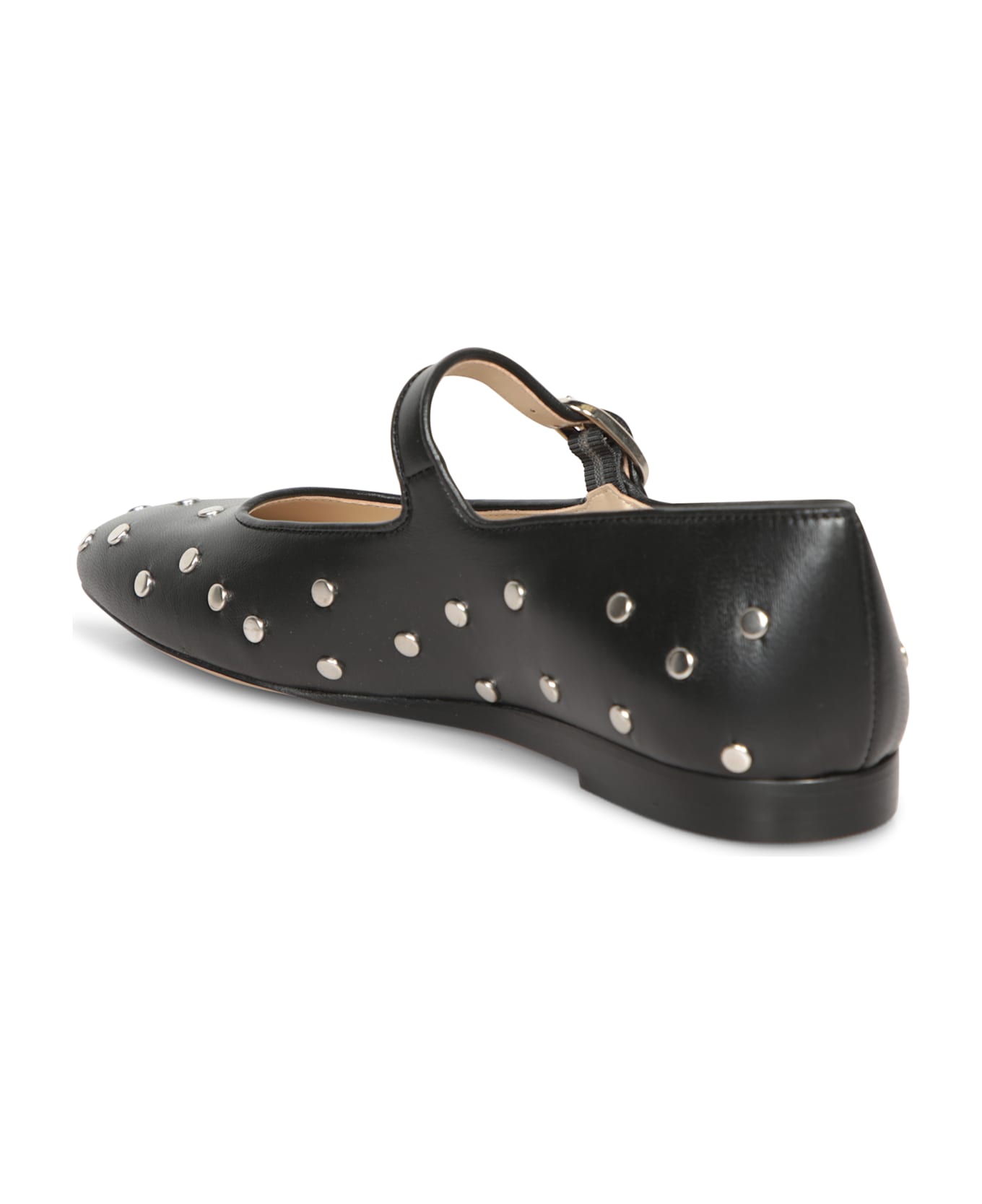 Le Monde Beryl Black Studded Leather Mary Jane - Black