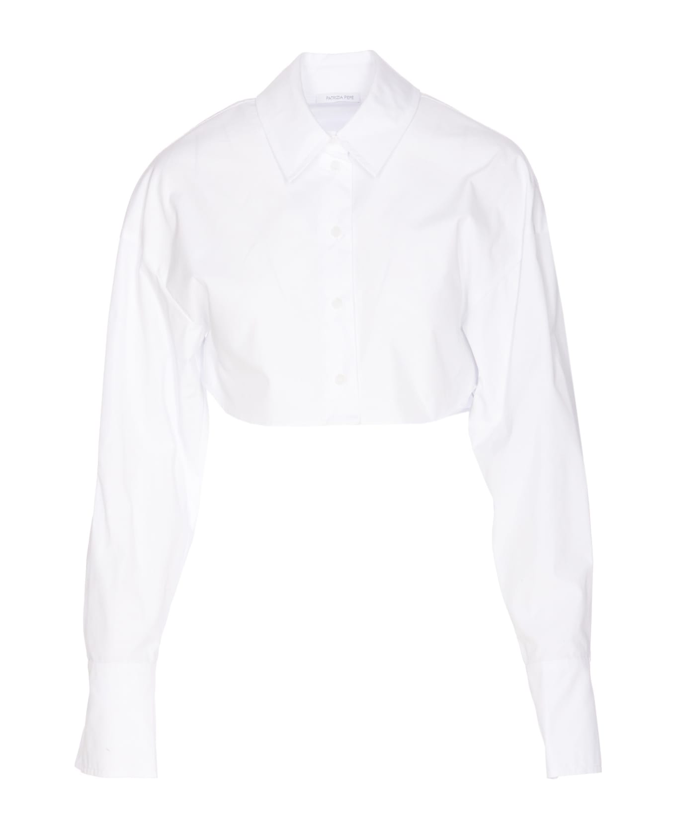 Patrizia Pepe Essential Cropped Shirt - White