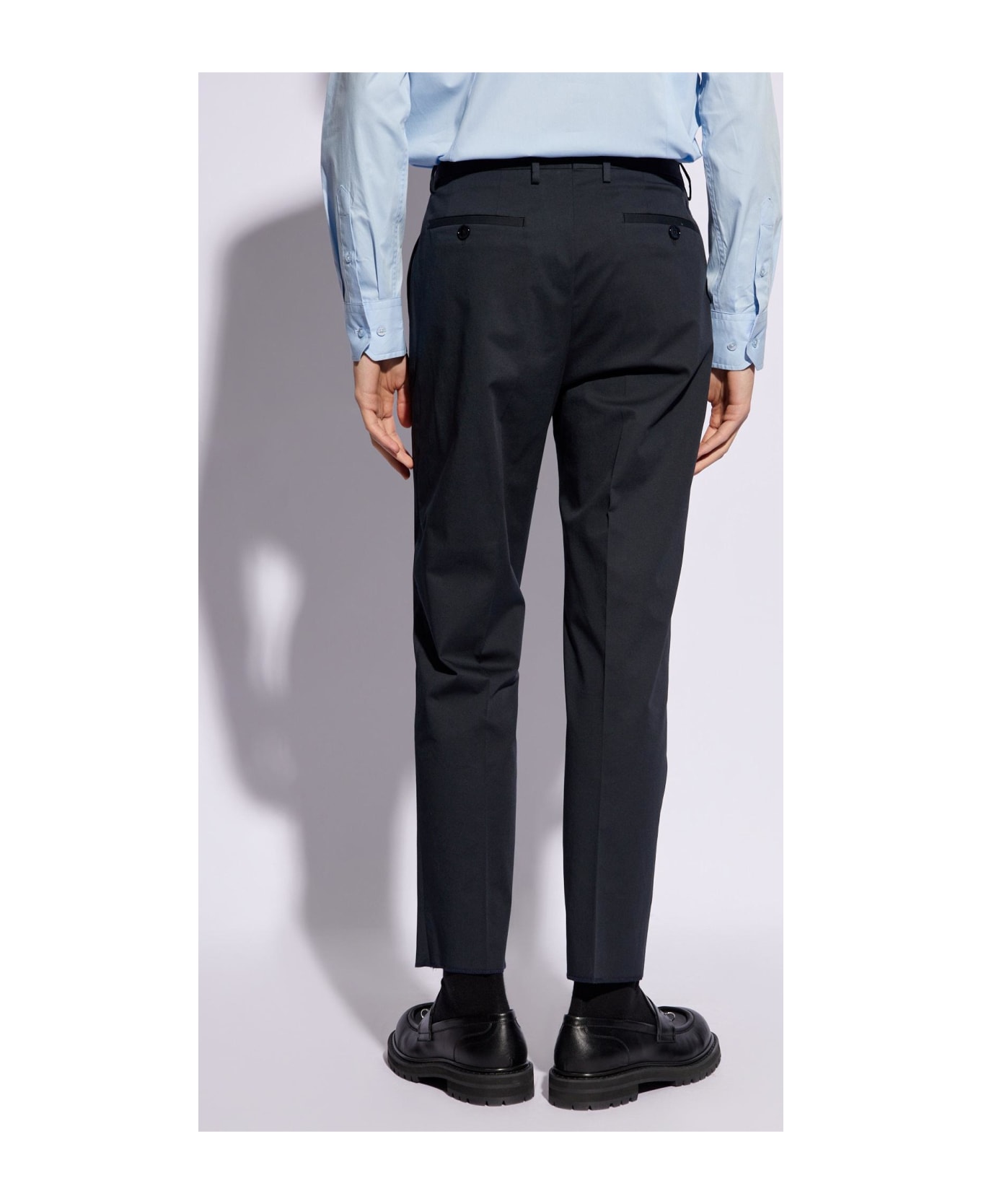 Etro Cotton Pleat-front Trousers - Blue