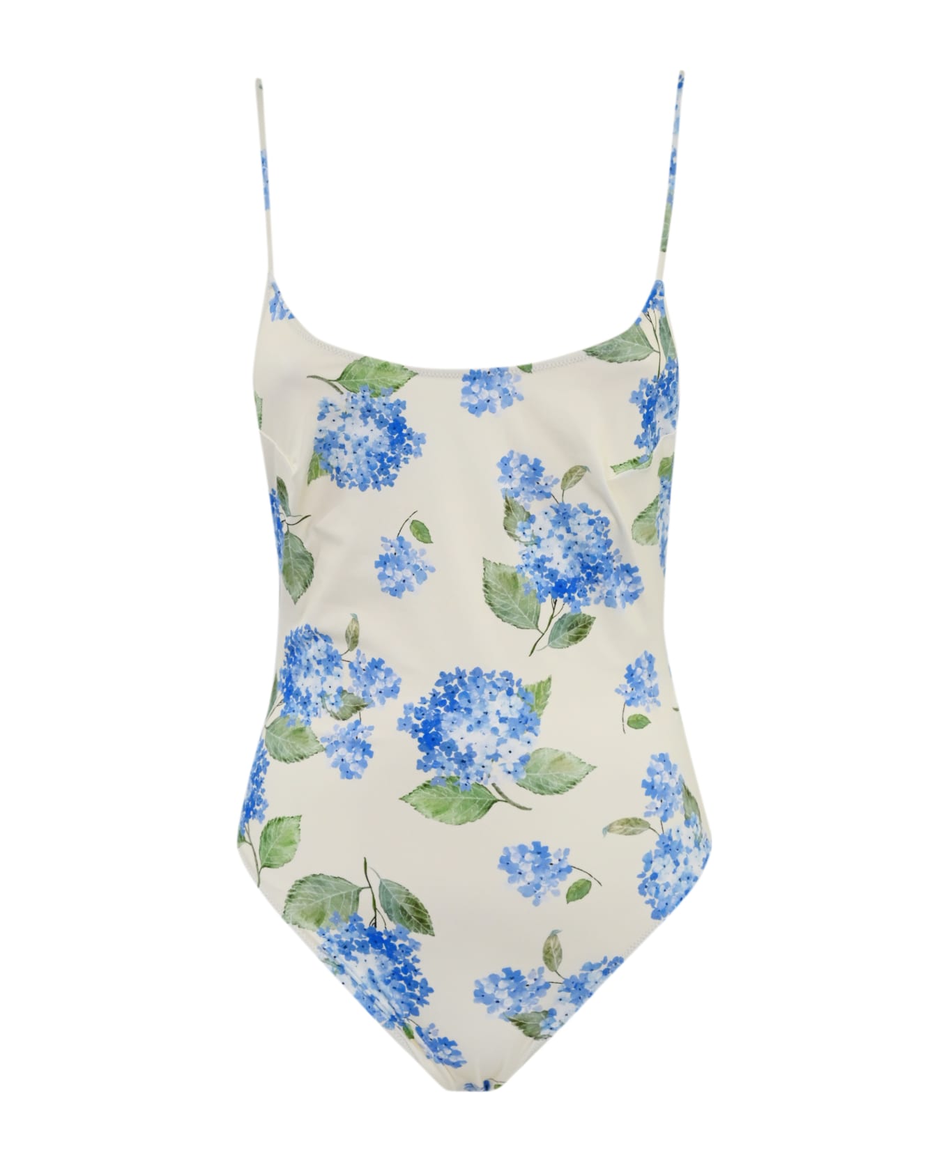 MC2 Saint Barth Cecille Orthensia One-piece Swimsuit - Bianco/azzurro 水着