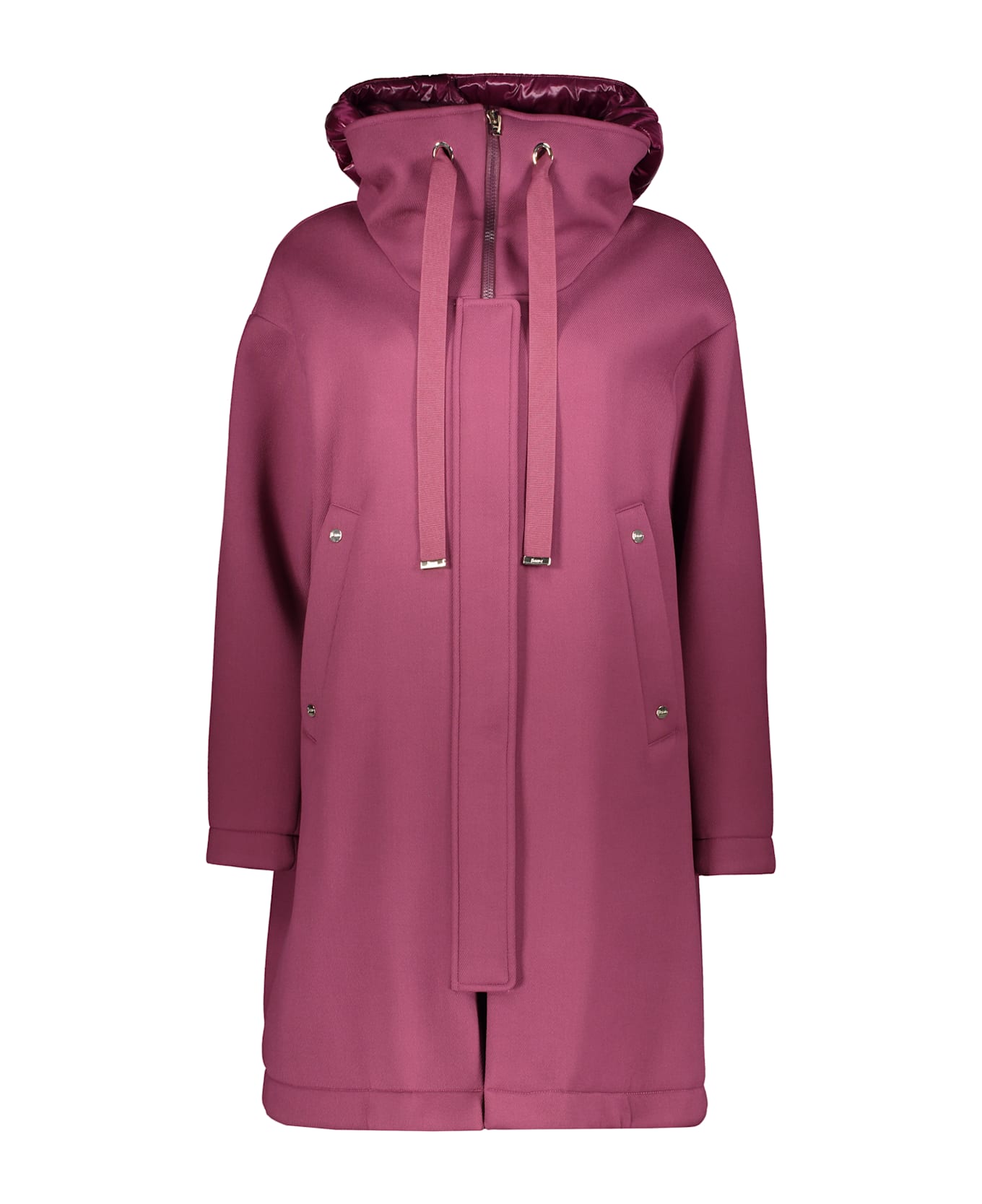 Herno Jacket With Zip And Snap Closure - Mauve