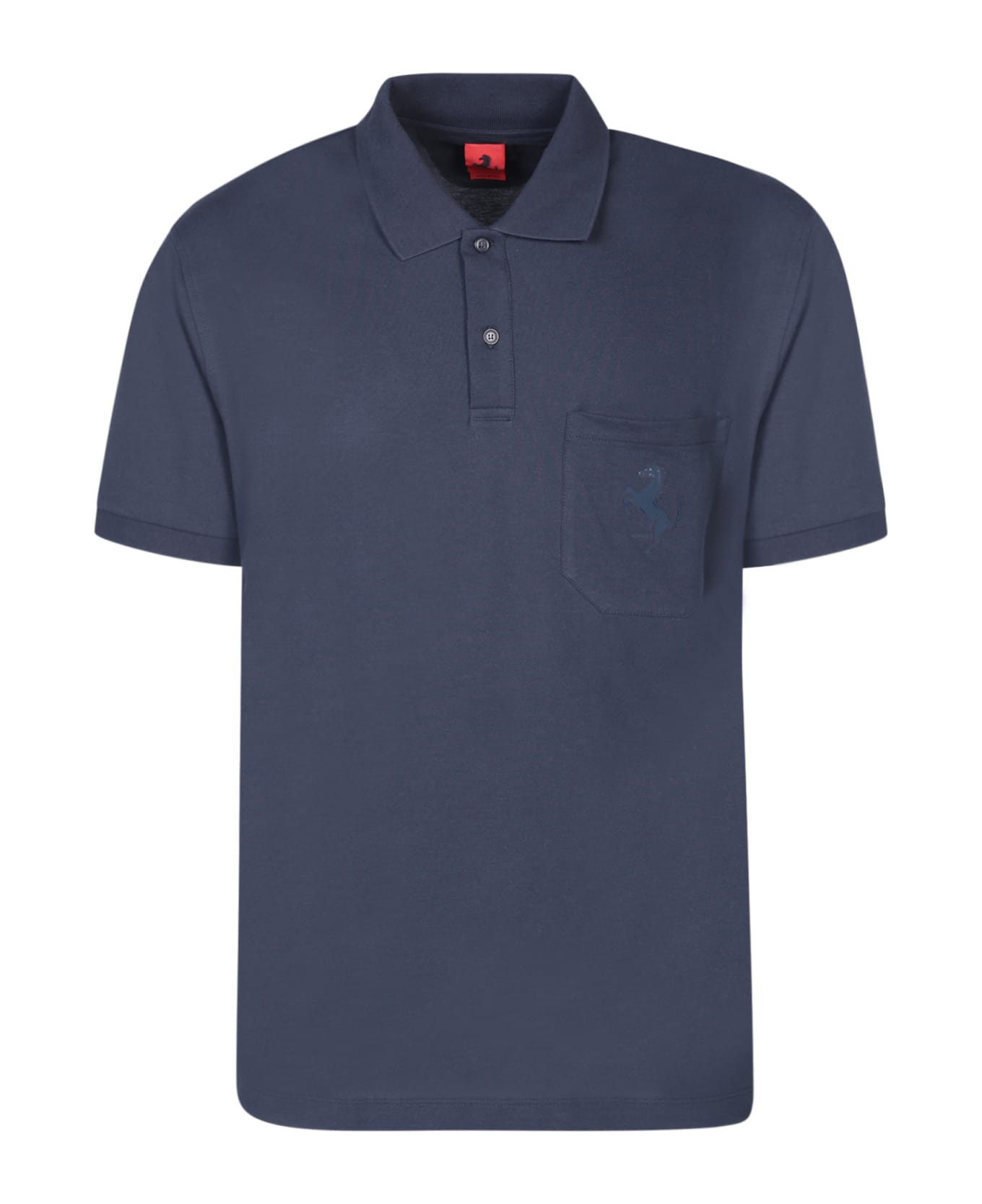 Ferrari Cotton Piquã© Blue Polo Shirt - Blue