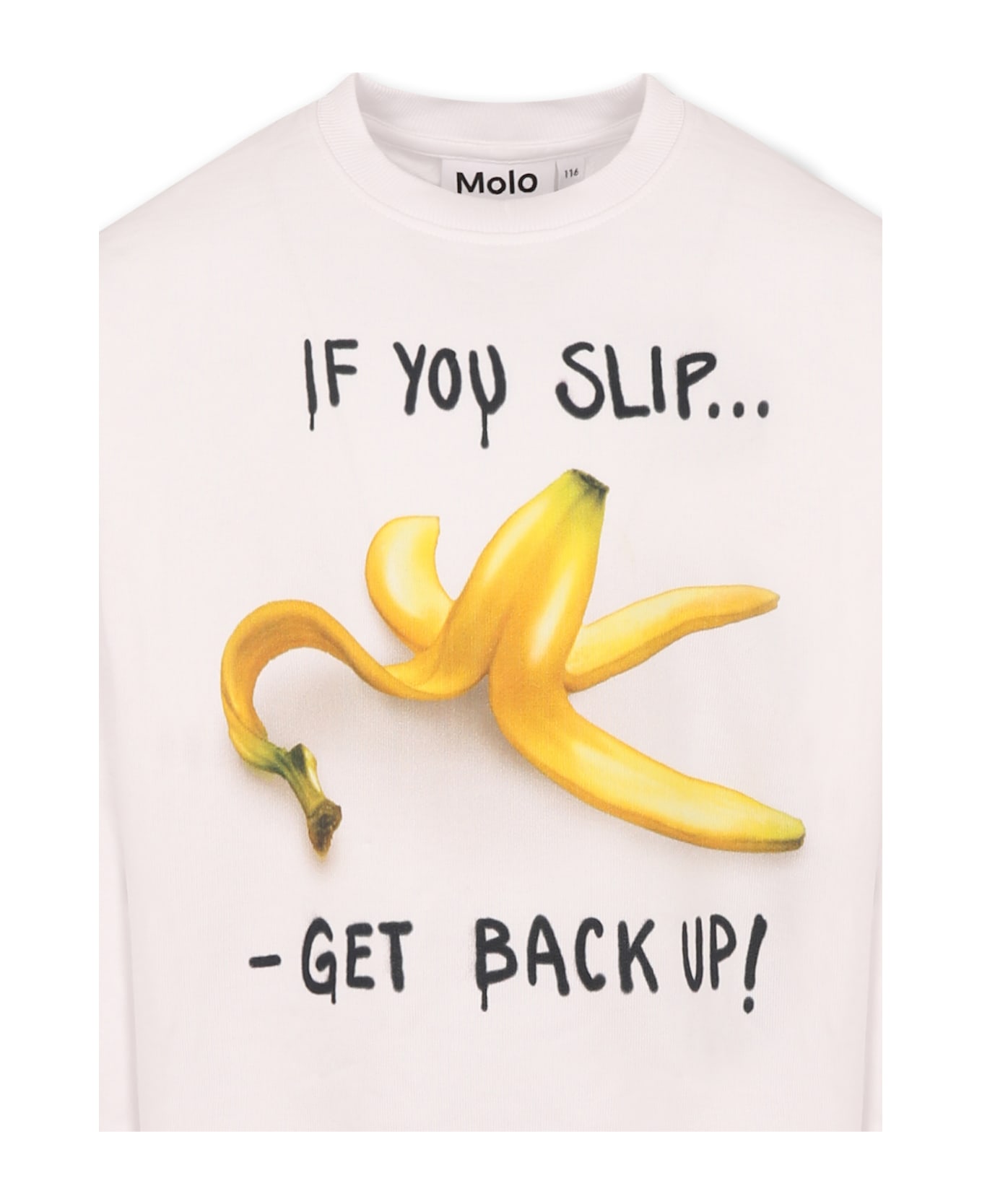 Molo White Sweatshirt For Boy With Banana - White