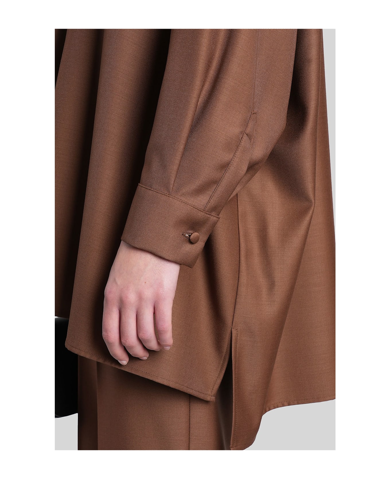 Gianluca Capannolo Mina Tunique Topwear In Brown Wool - brown