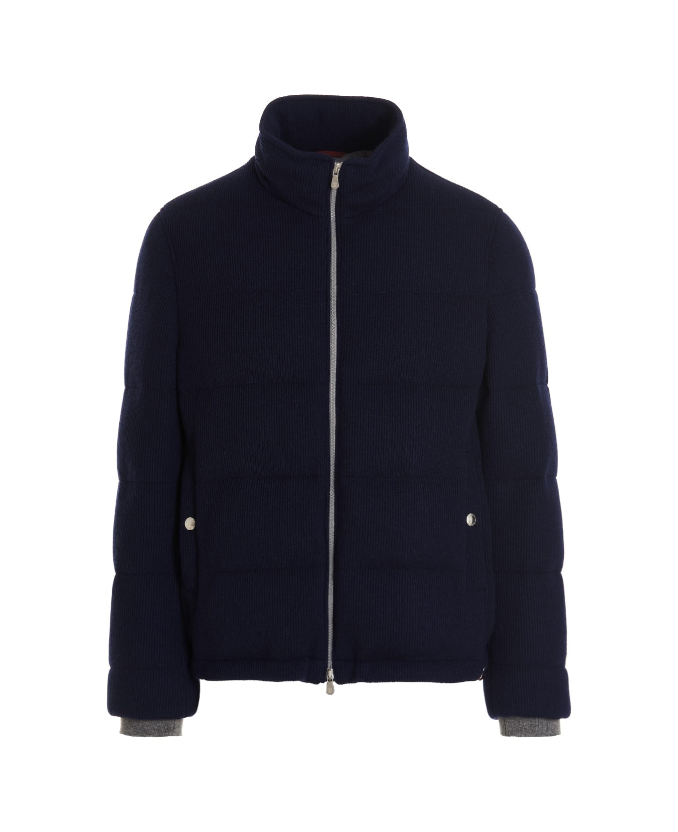 Hooded Ribbed Puffer Jacket Brunello Cucinelli | italist