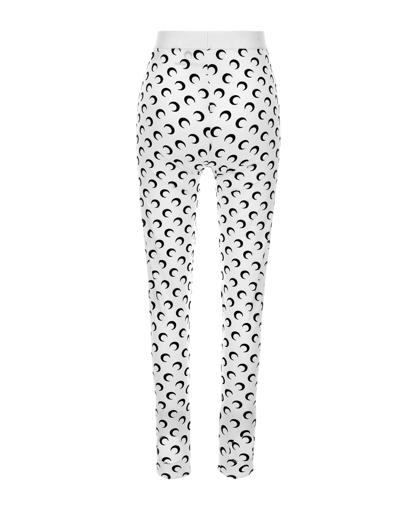 Marine Serre 
moon Printed Jersey
 Leggings - White/Black
