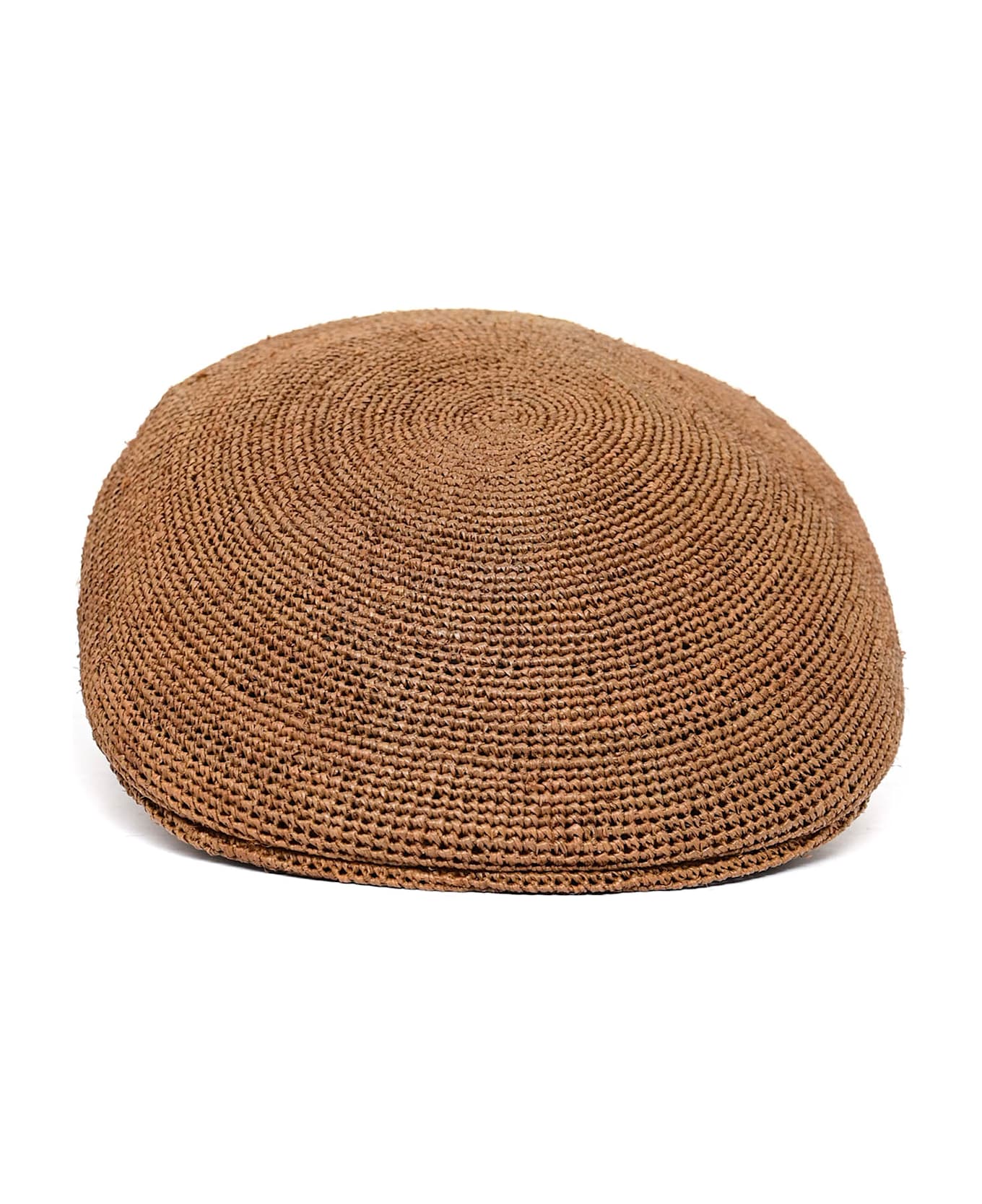 Borsalino Cap Miami Berretto-rafia Crochet/flat Beret - BROWN