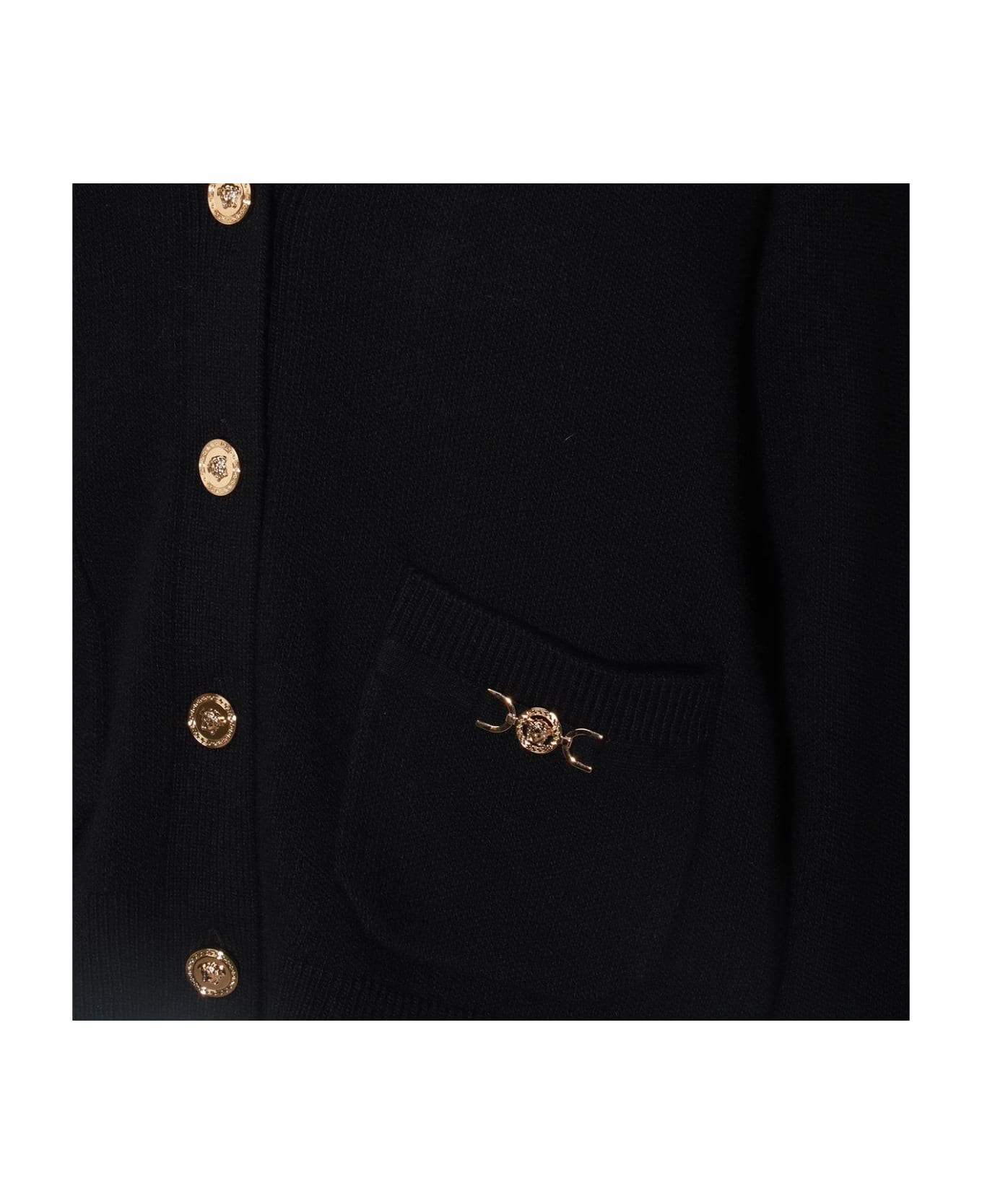 Versace Button-up V-neck Cardigan - Nero