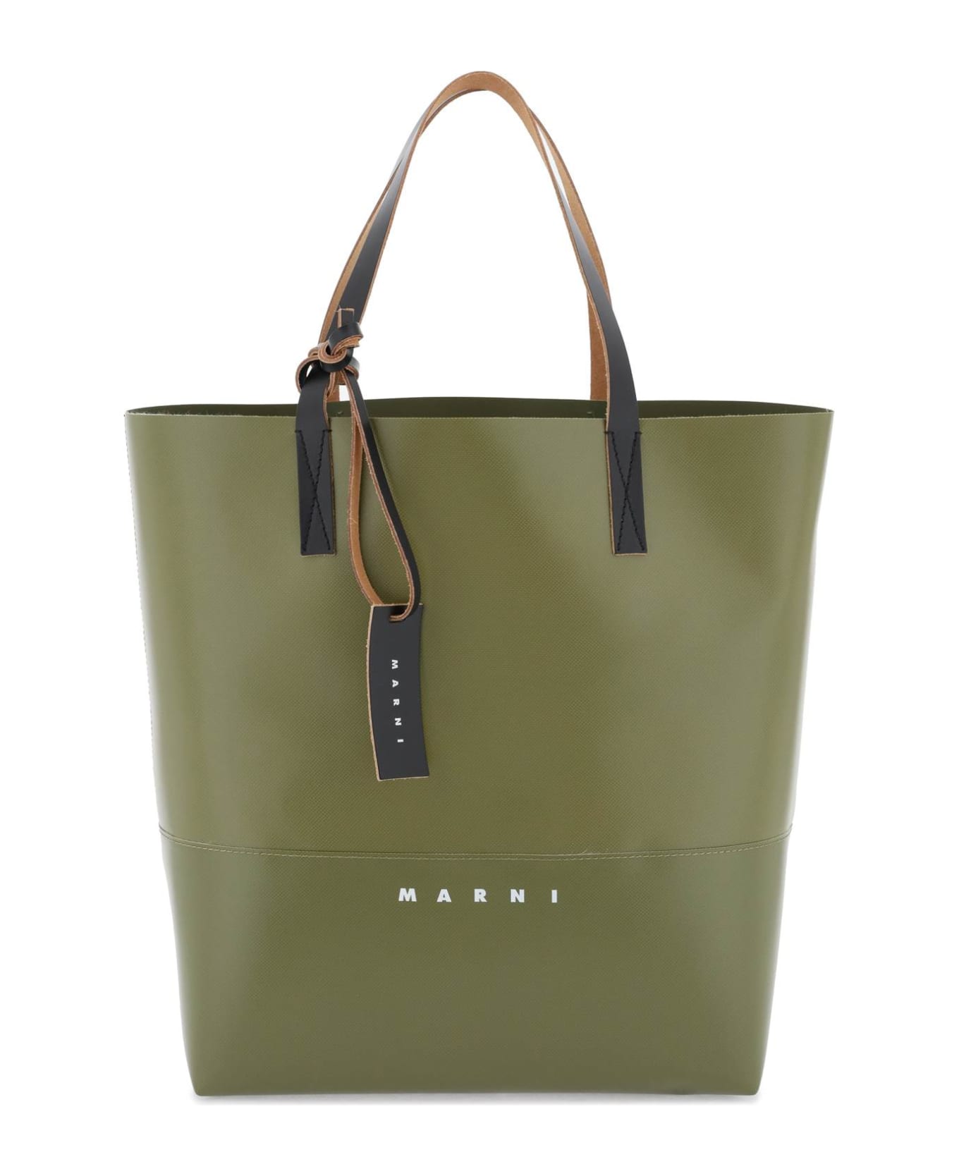 Marni Shopping Bag With Logo - LEAV GREEN (Green) ショルダーバッグ