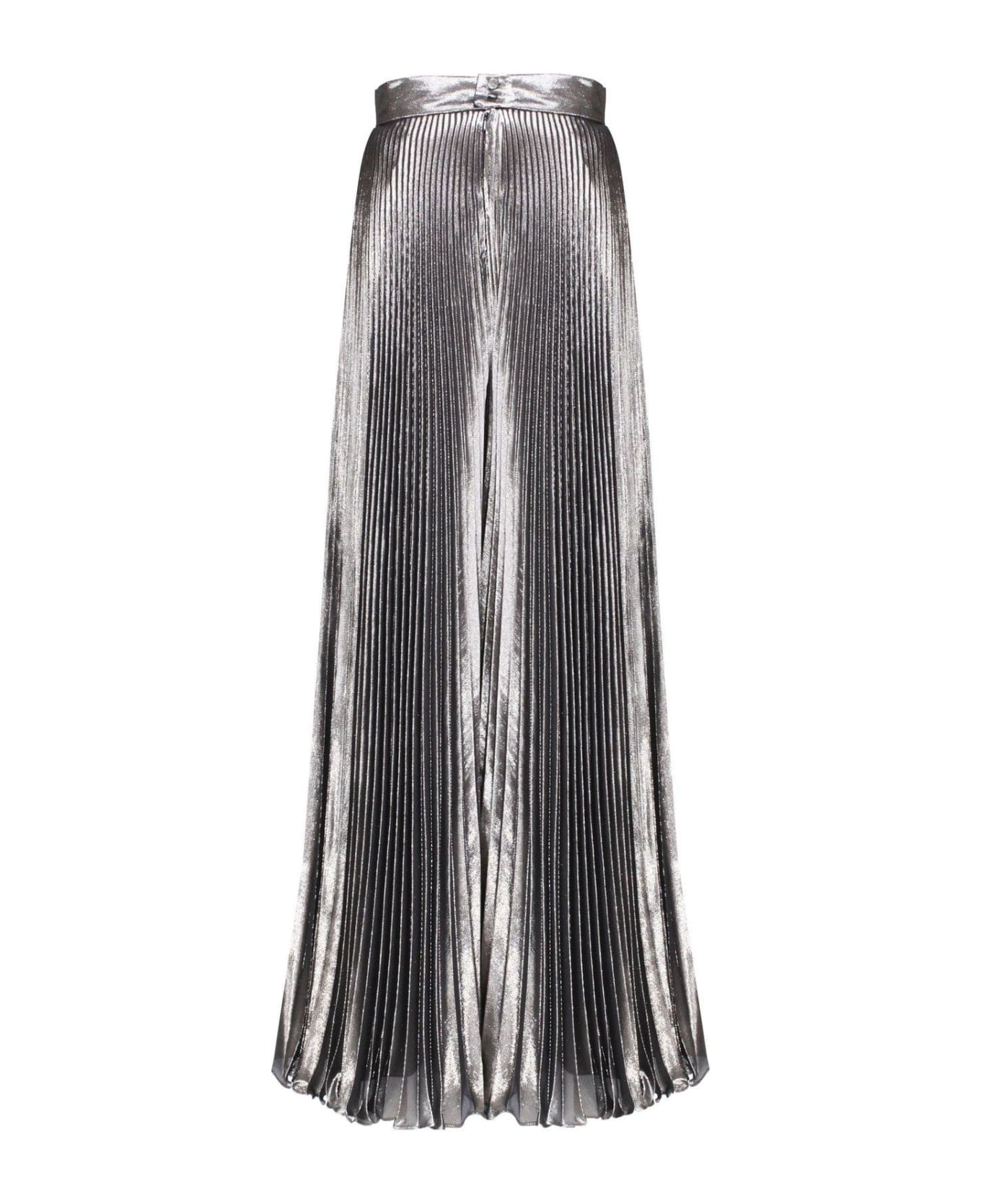 Max Mara Pianoforte Pleated Metallic Trousers - Brown