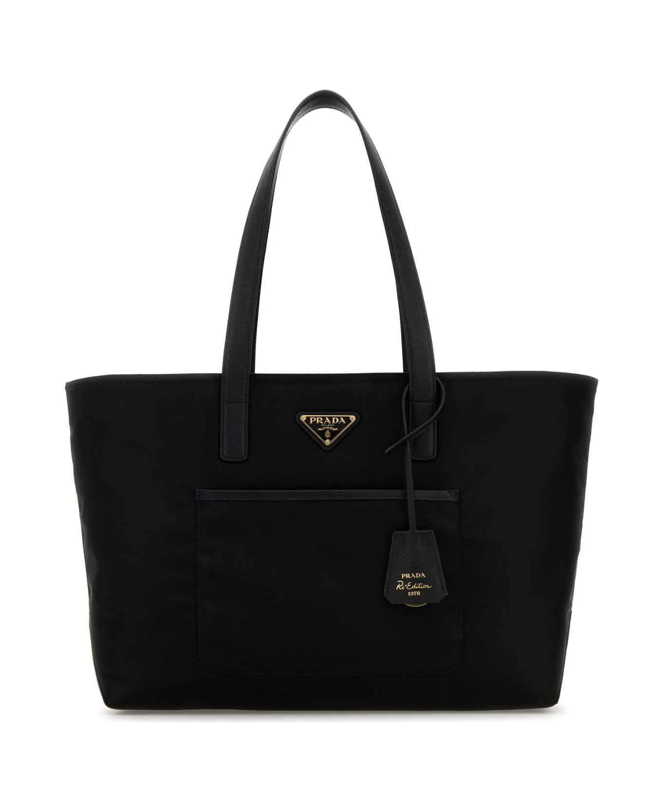 Prada Black Re-nylon Shopping Bag - NERO