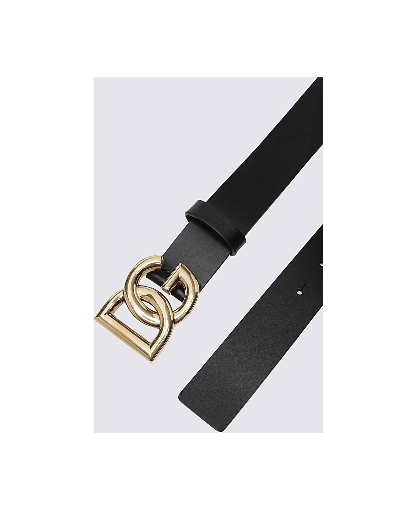 Dolce 
Gabbana Black And Gold Leather Belt - Black