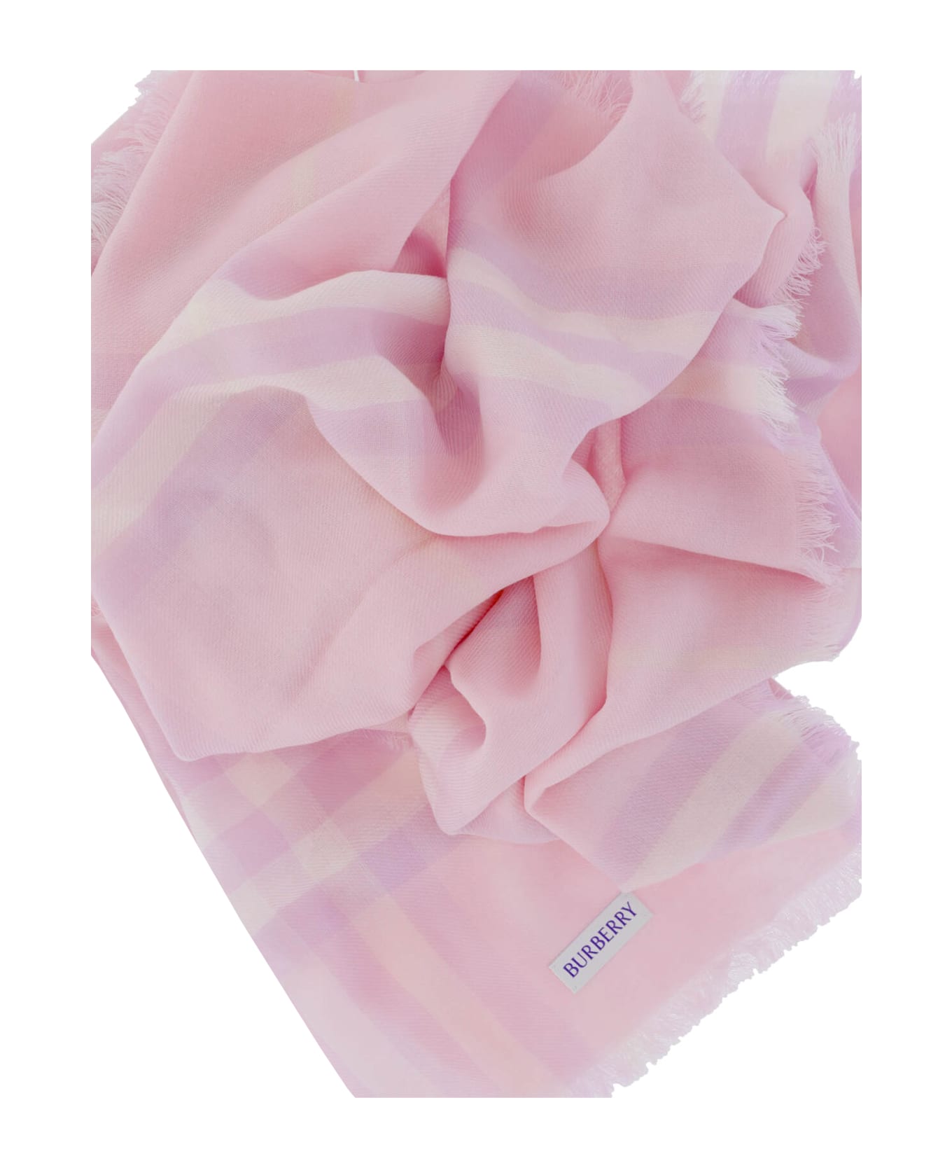 Burberry 
check
 Wool Scarf - Pink