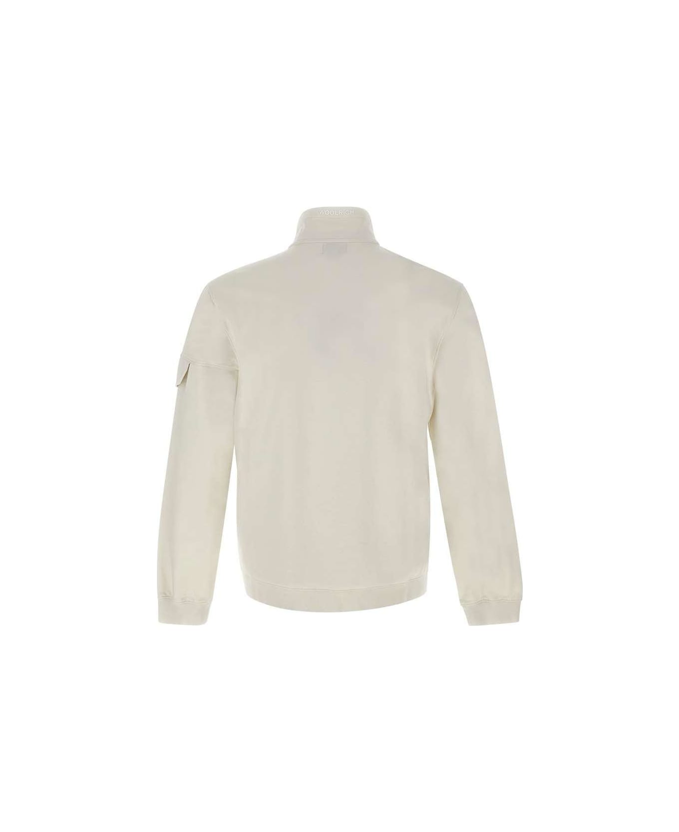 Woolrich Long-sleeved Zip-up Sweatshirt Woolrich - WHITE