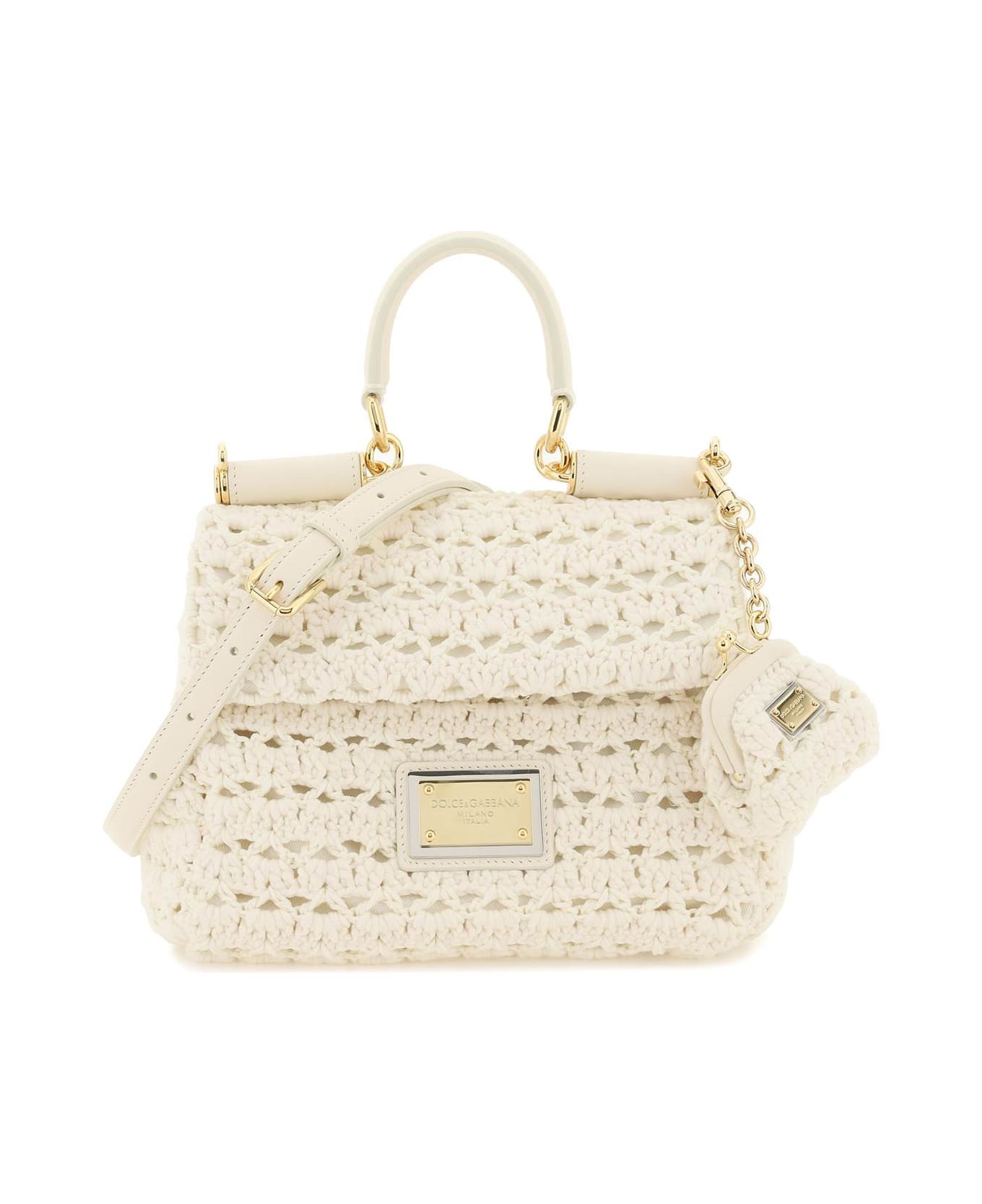 Dolce & Gabbana Crochet 'sicily' Bag - BIANCO NATURALE