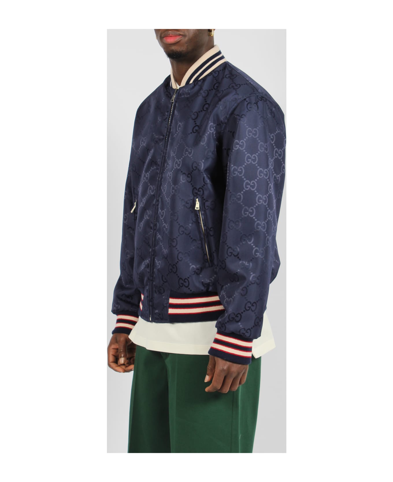 Gucci hood Reversible Nylon Canvas Jacket - Blue