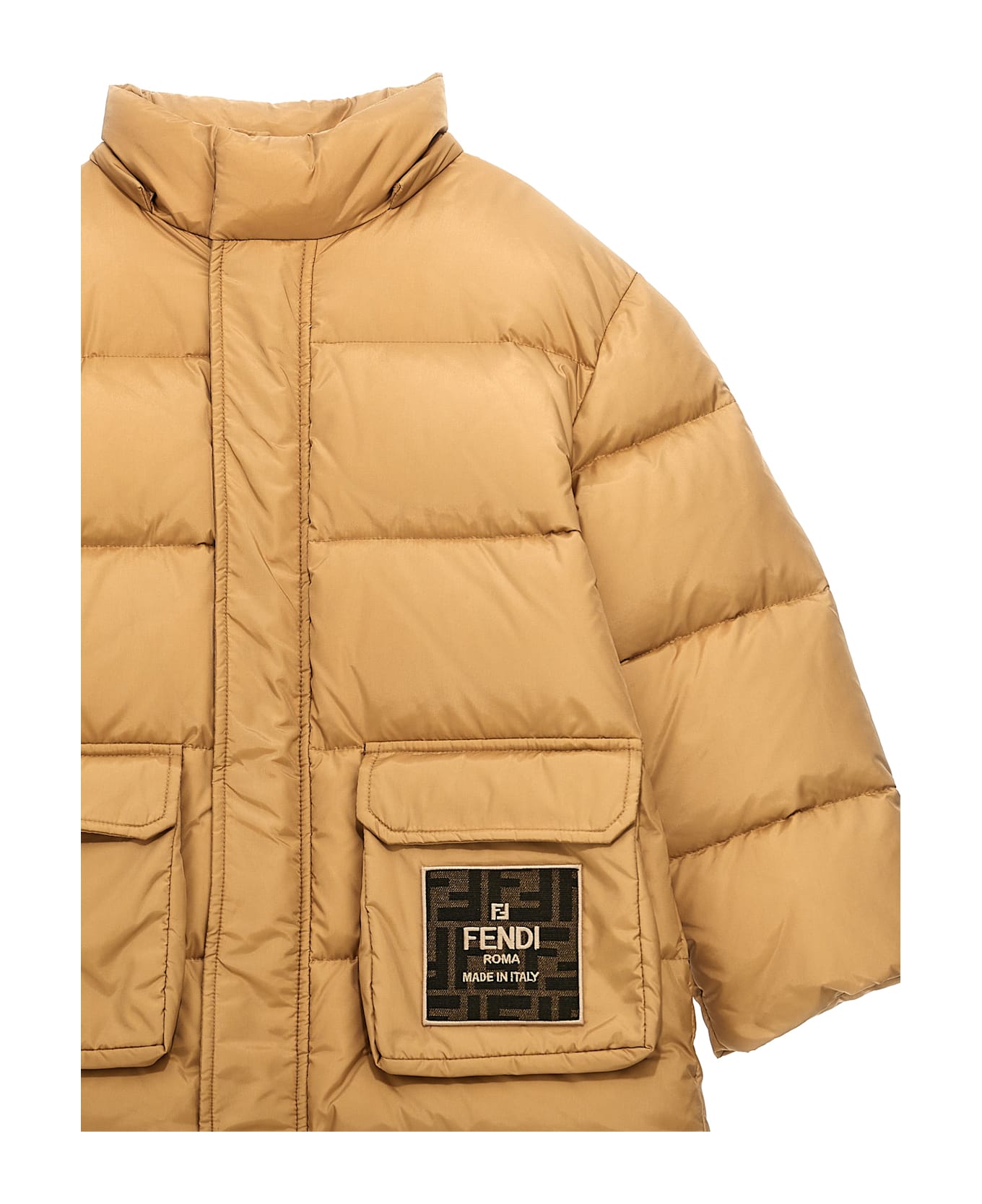 Fendi 'fendi Roma' Down Jacket - Beige