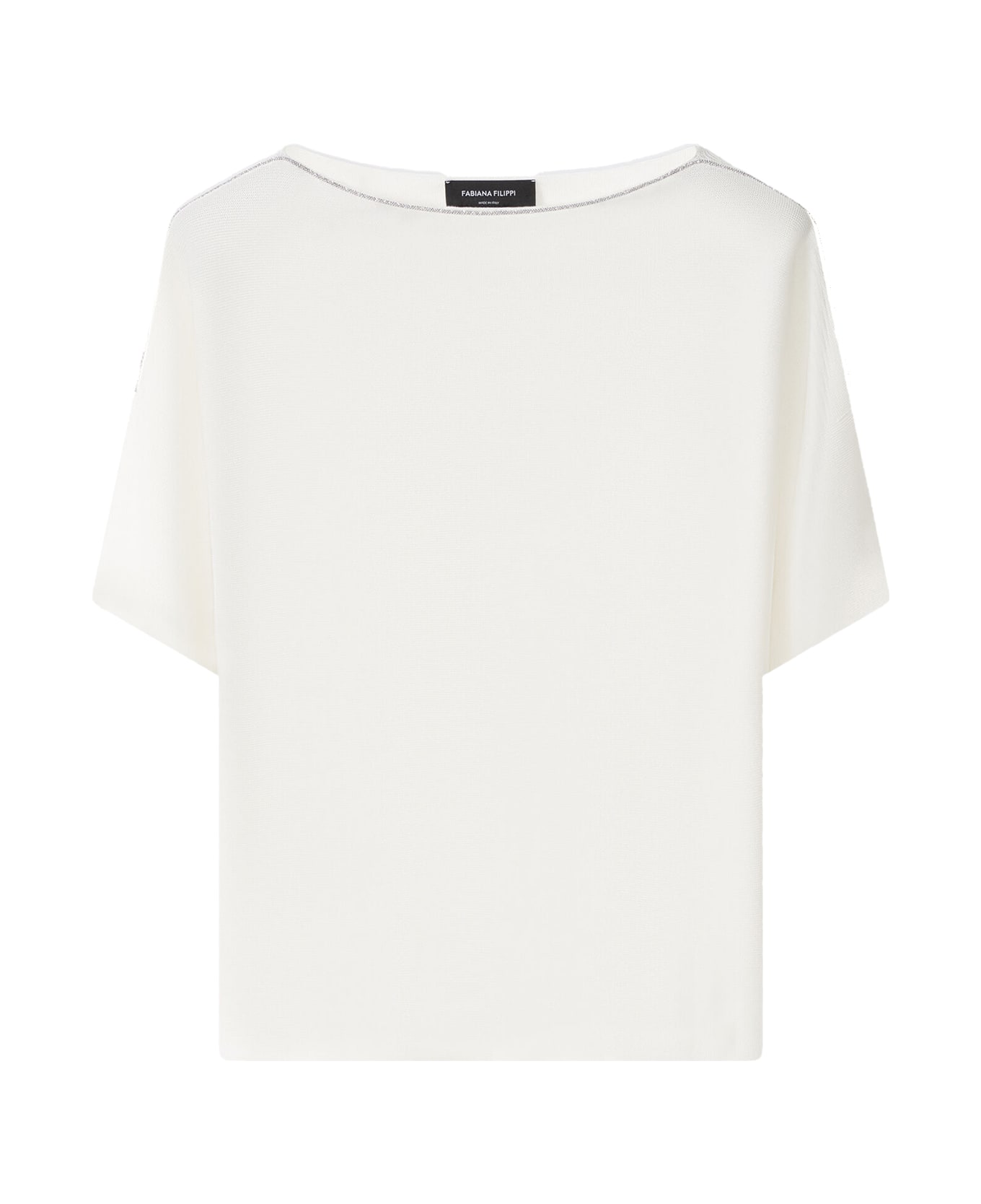 Fabiana Filippi White Organic Cotton T-shirt - BIANCO OTTICO Tシャツ