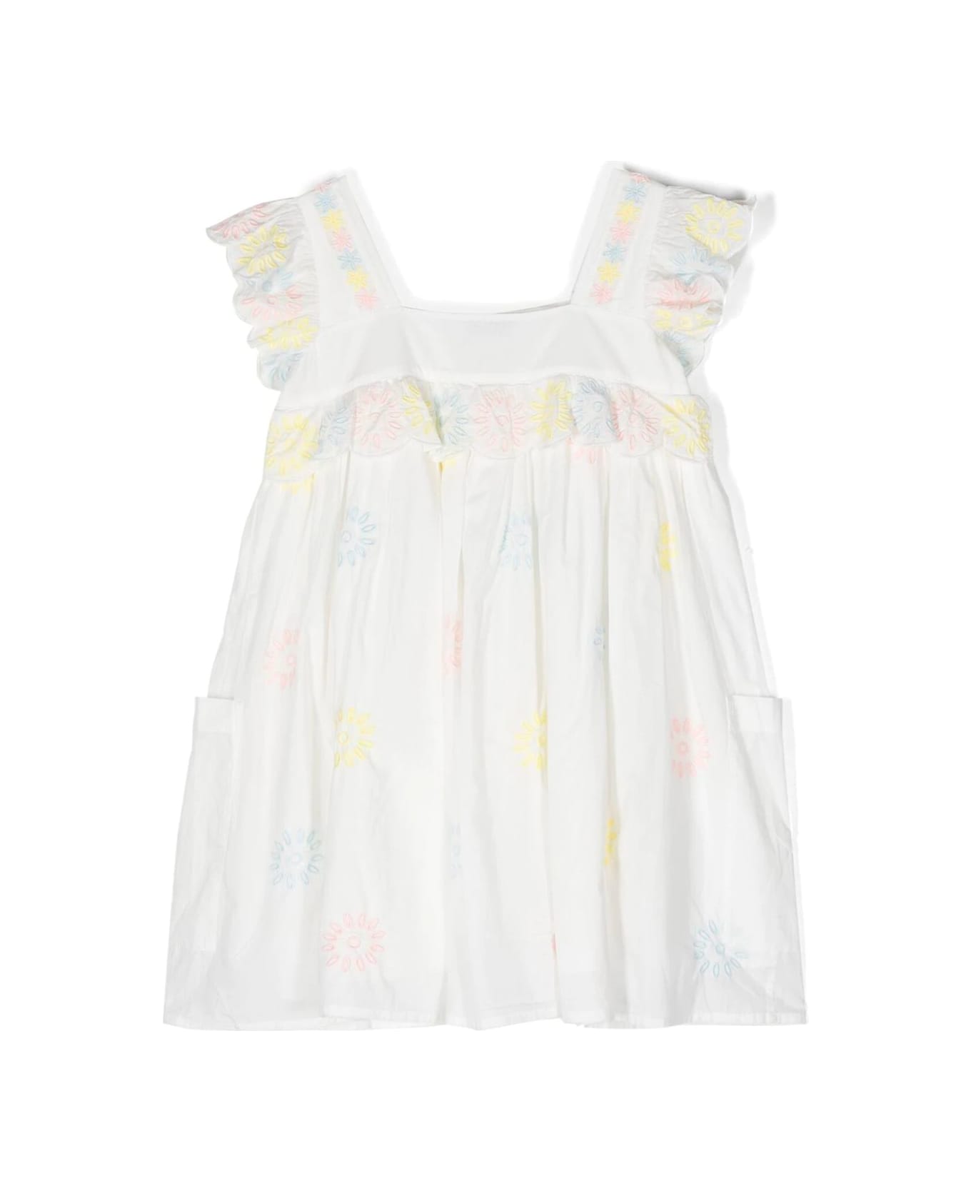 Stella McCartney Kids Woven Dress - Em Ivory Embroidery ワンピース＆ドレス