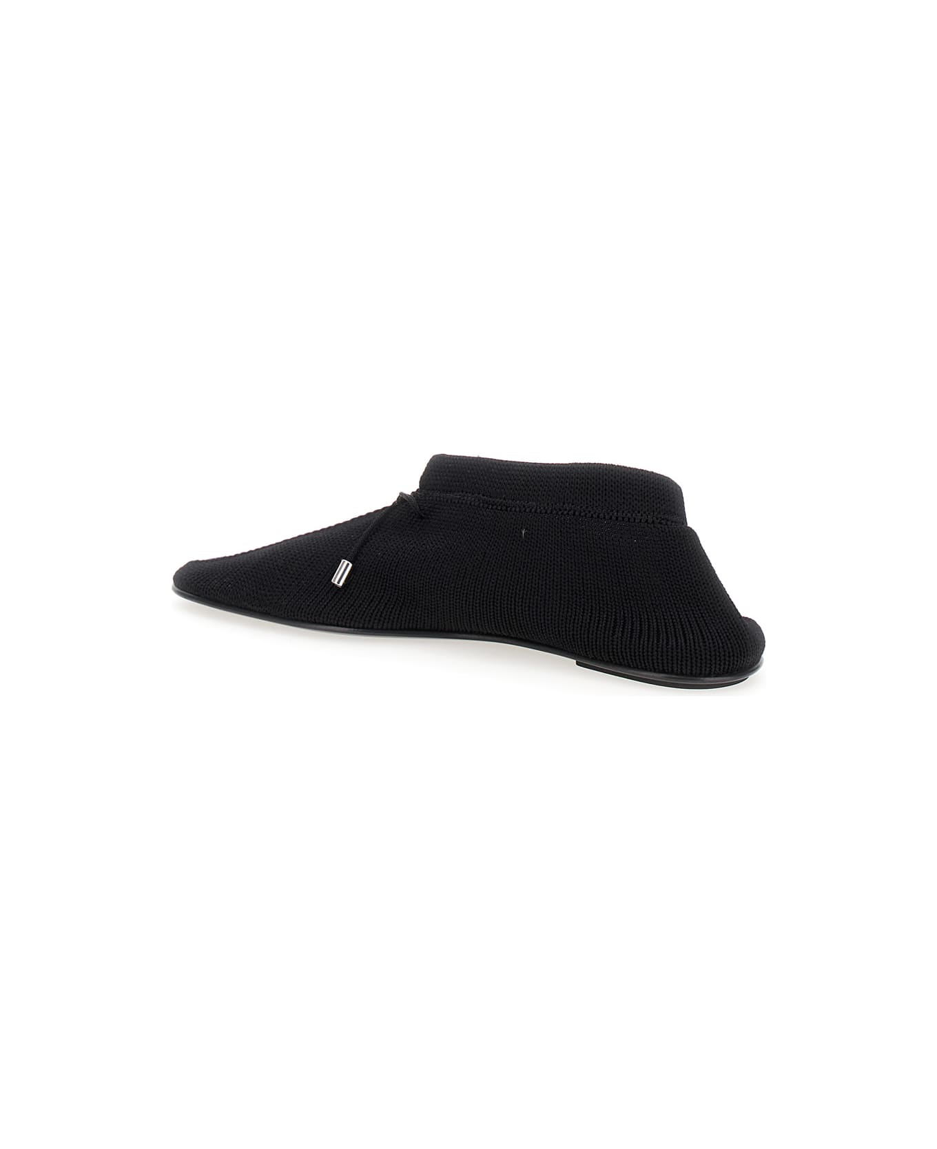 Totême Black Ballet Flats With Bow Detail In Knit Woman - BLACK フラットシューズ