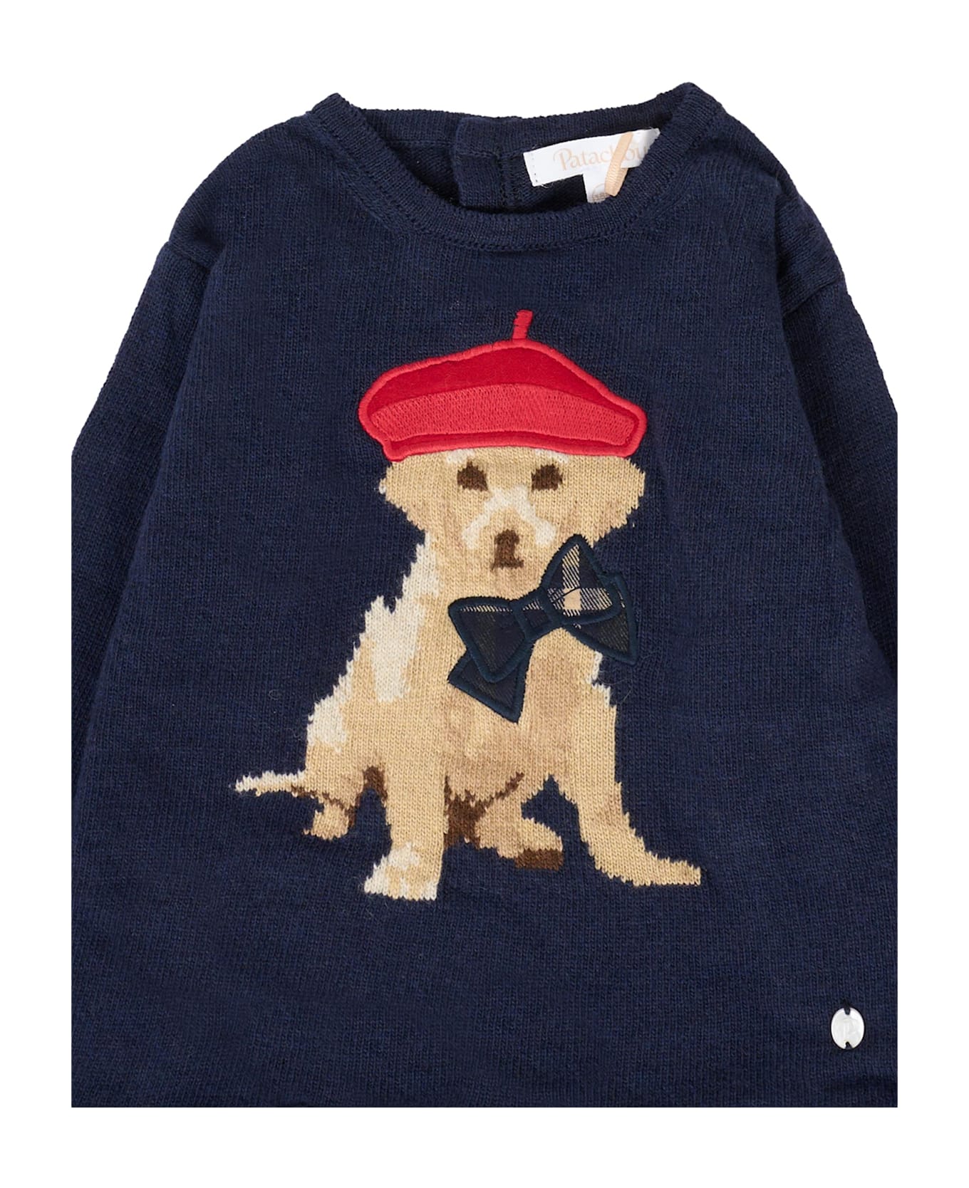 Patachou Blue Sweater For Baby Girl With Dog - Blue