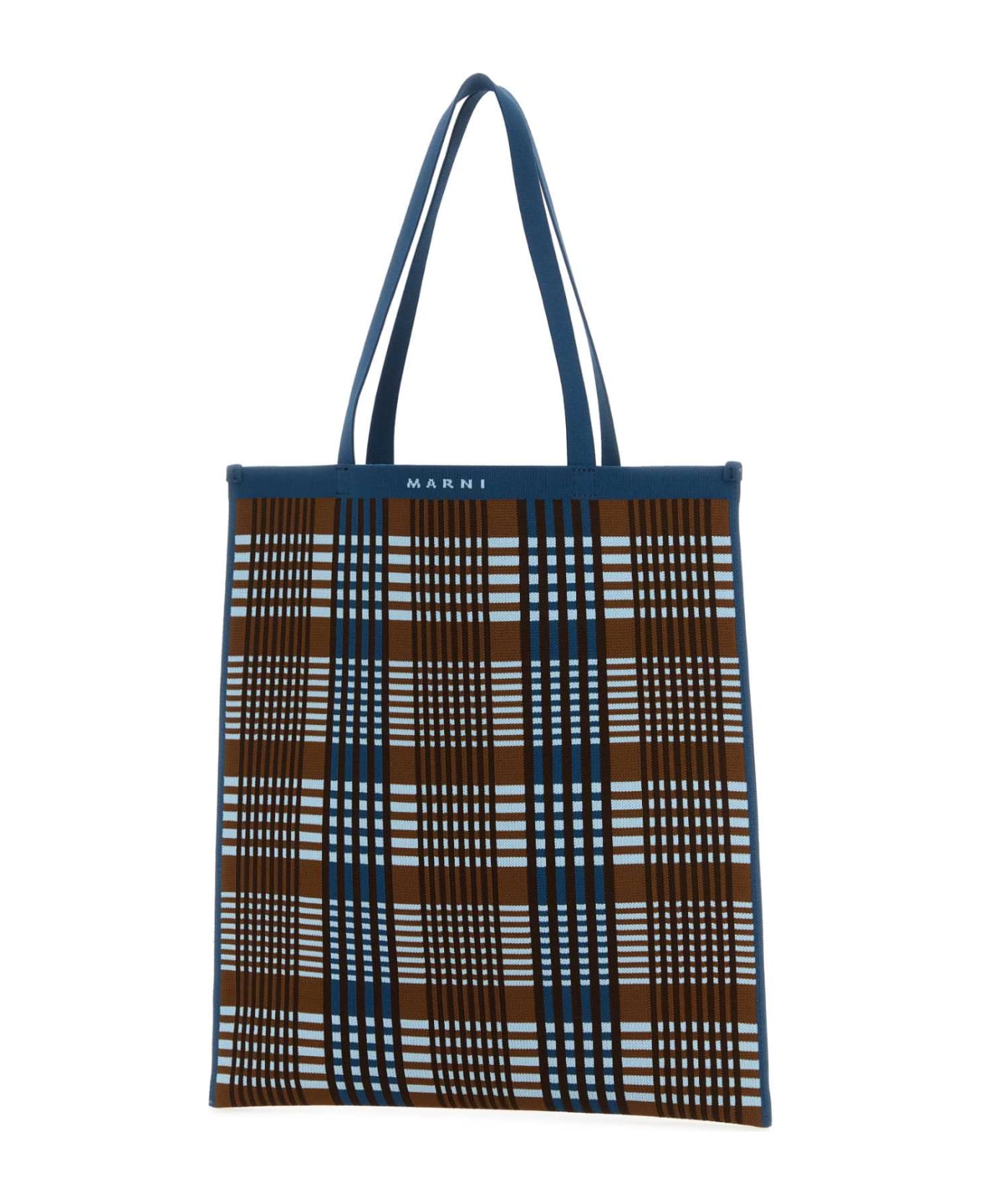 Marni Embroidered Fabric Shopping Bag - LIGHTBLUERUST