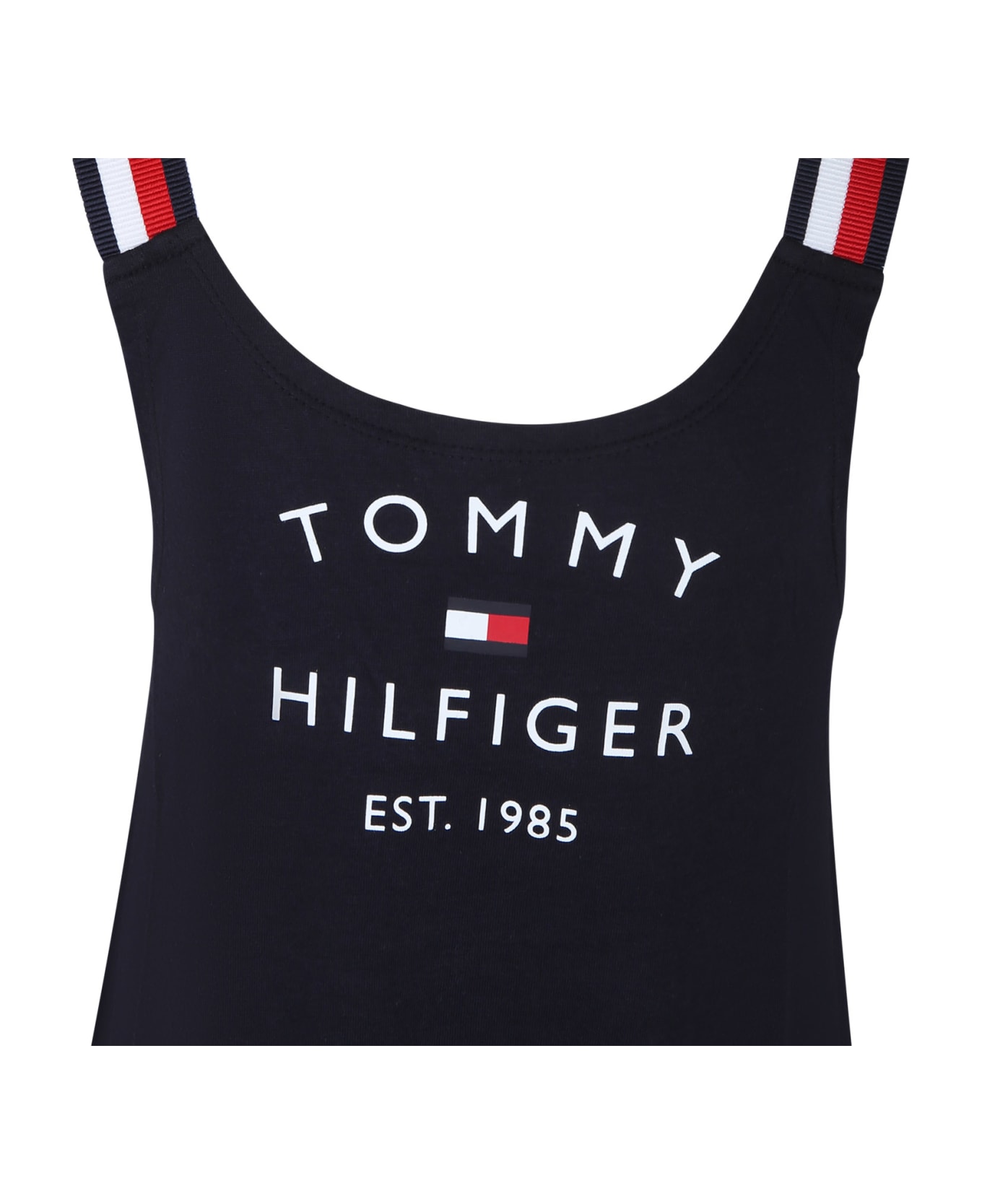 Tommy Hilfiger Blue Beach Cover-up For Girl With Logo - Blue