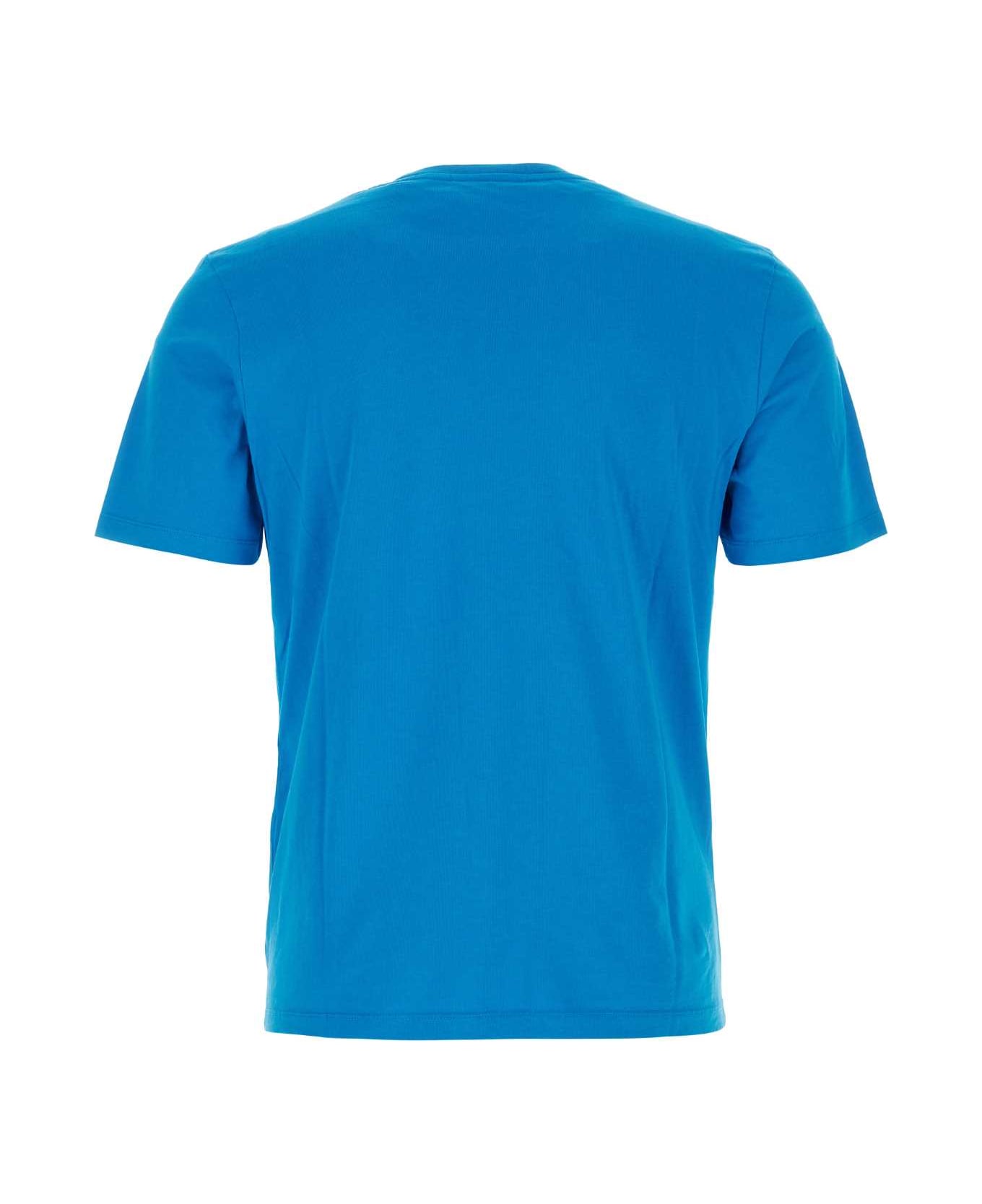Maison Kitsuné Turquoise Cotton T-shirt - ENAMELBLUE