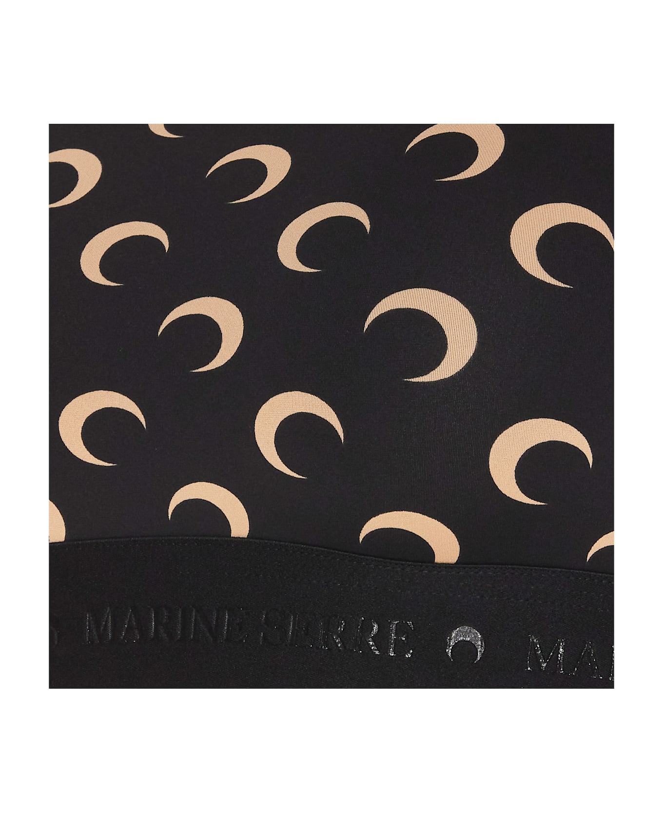 Marine Serre Moon Logo Printed Top - Black