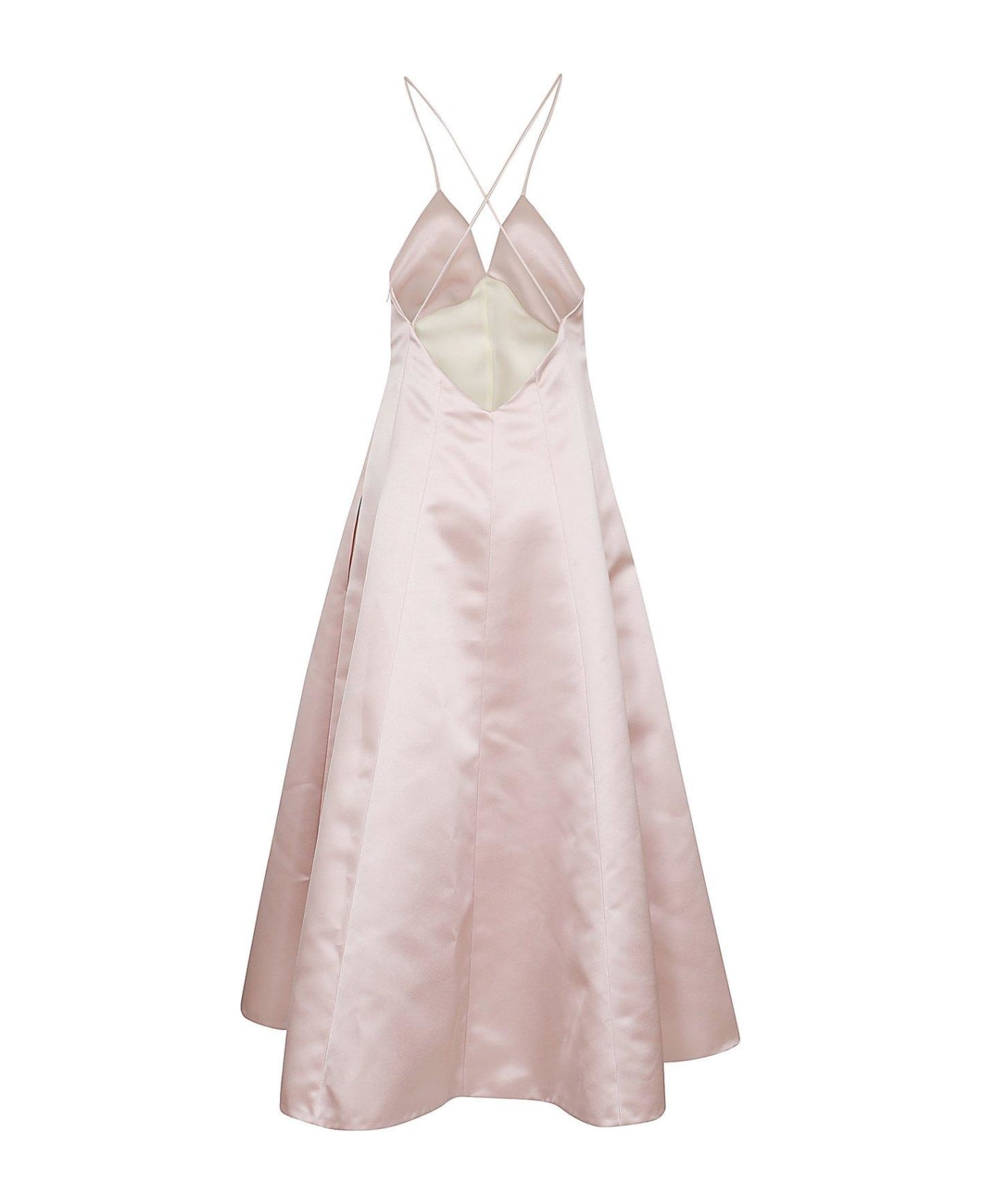 Philosophy di Lorenzo Serafini Satin Flared Sleeveless Maxi Dress - Pink