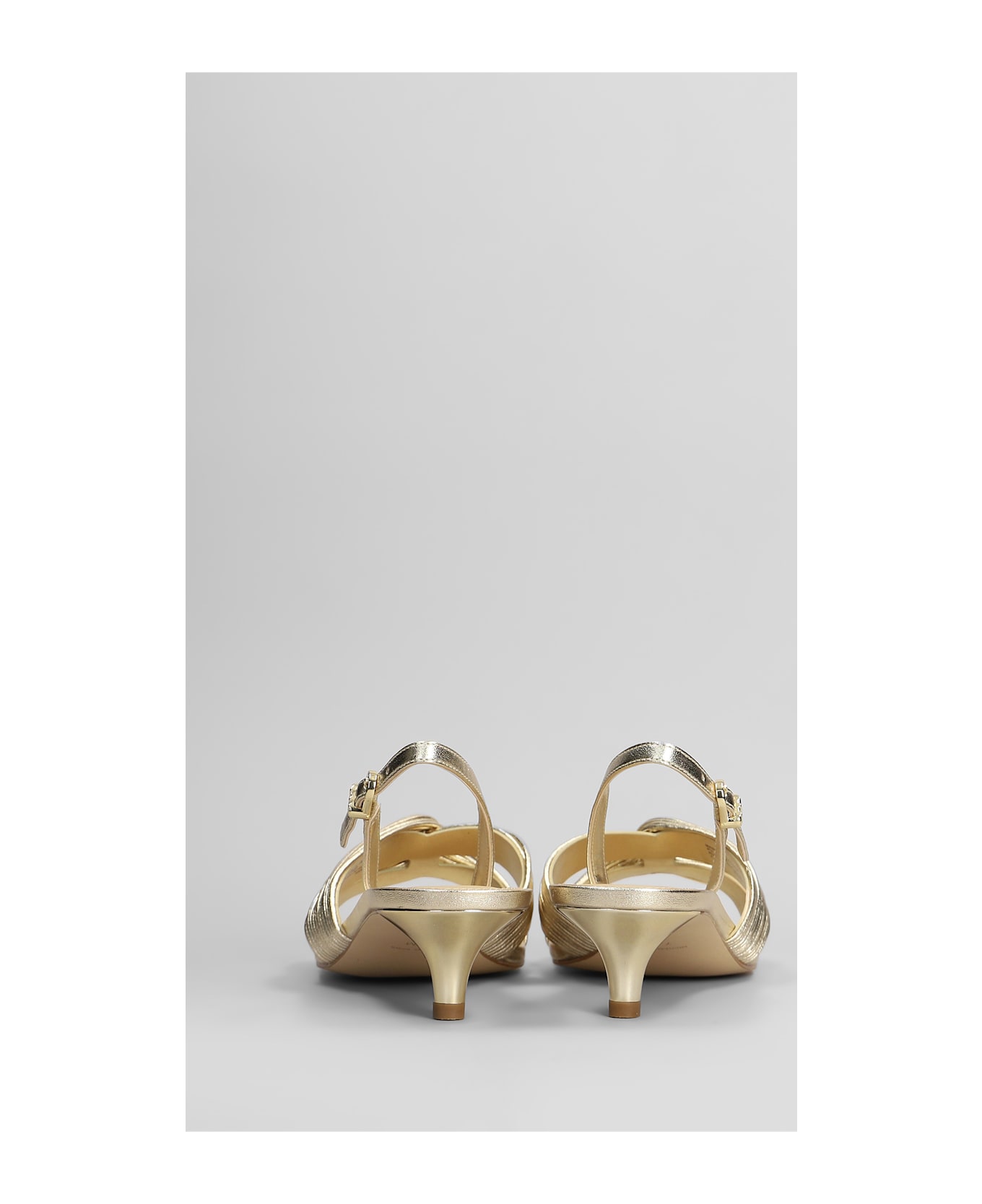 Michael Kors Alessia Sandals In Gold Leather - gold