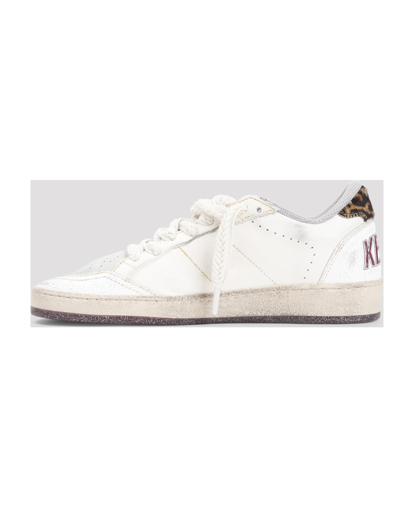 Golden Goose Ball Star Sneakers - White Beige Brown Leo