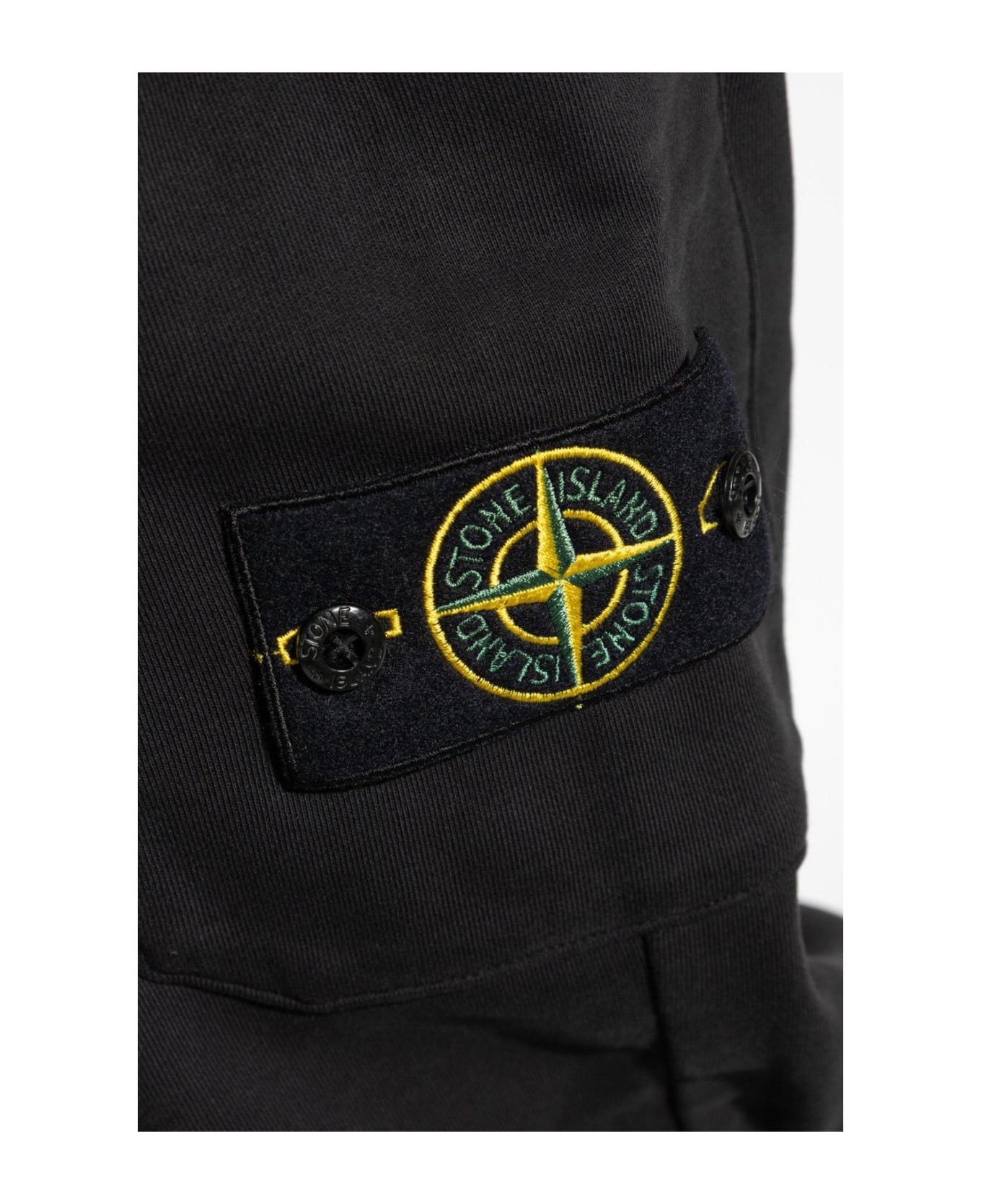 Stone Island Logo Patch Tapered Leg Sweatpants - Nero