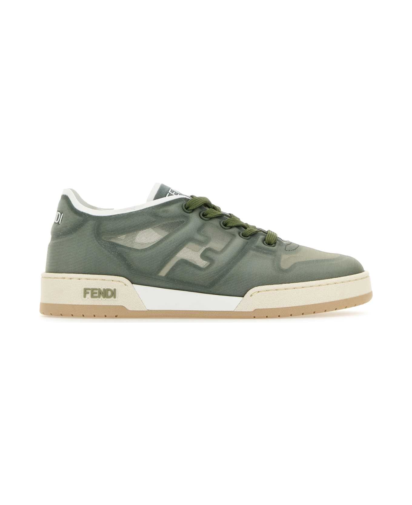 Fendi Sage Green Mesh Fendi Match Sneakers - MUSKBIANCO