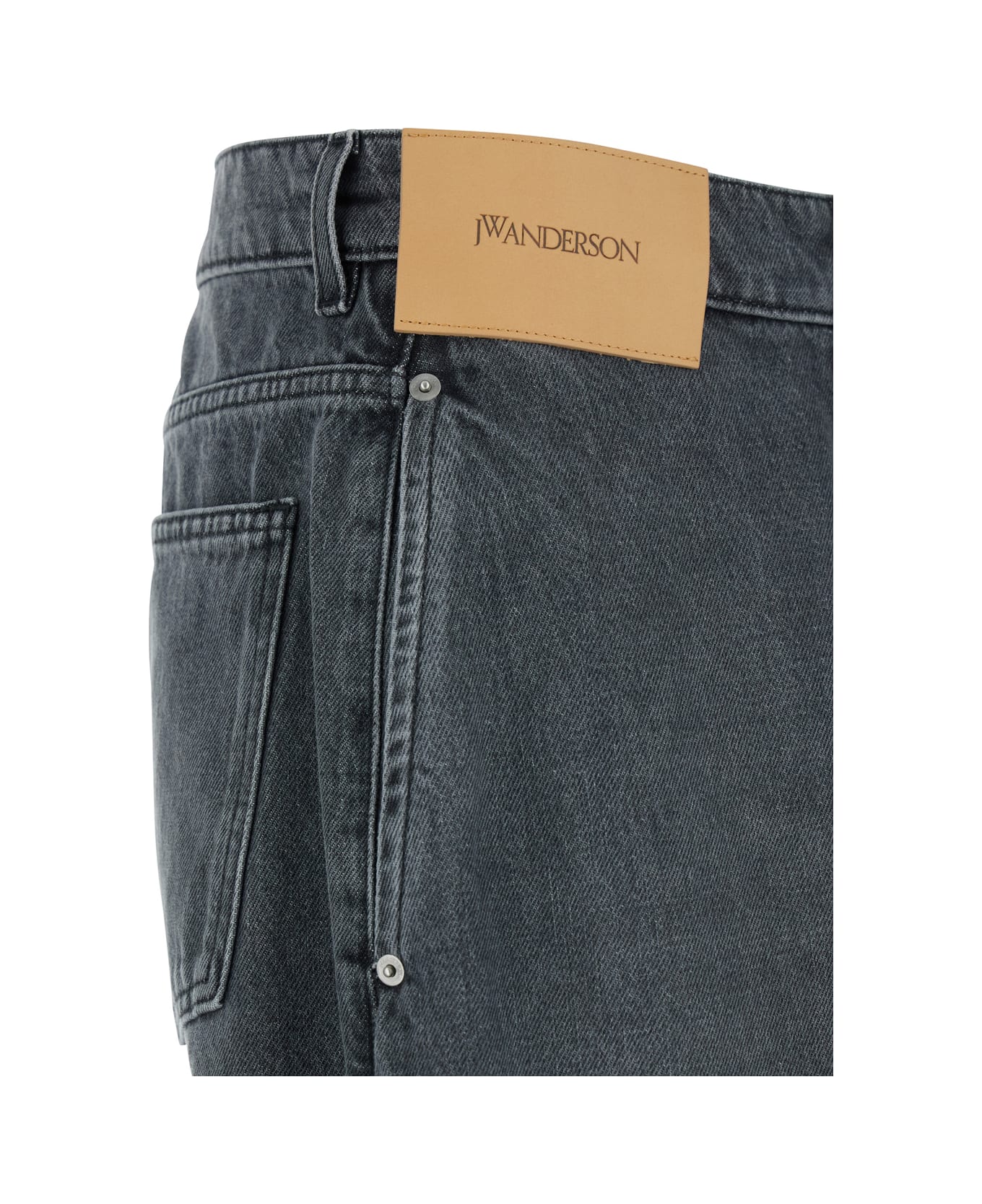 J.W. Anderson Grey Jeans With Logo Patch On The Front And Embroidered Logo On The Pocket In Cotton Man - GREY