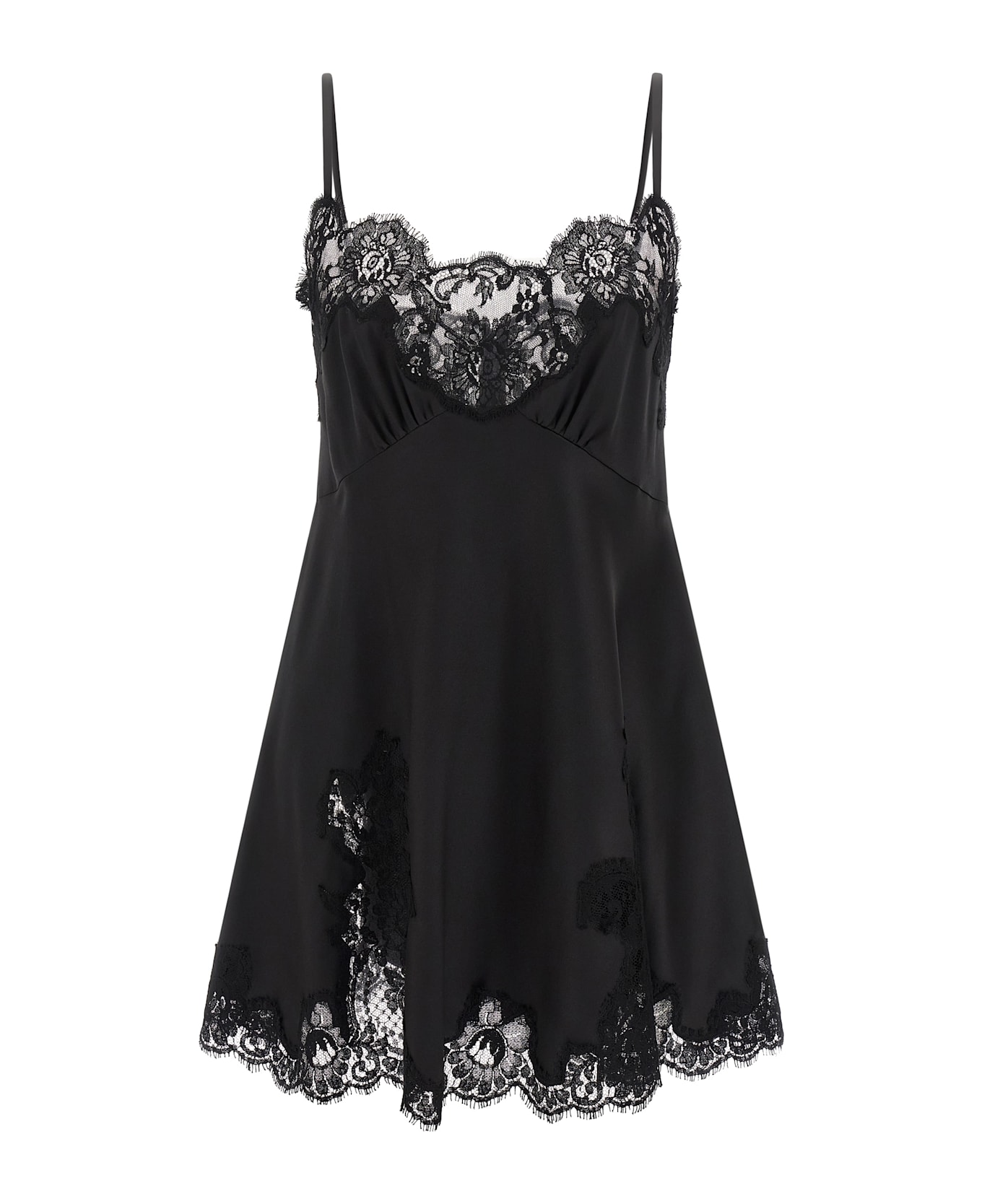 Dolce 
Gabbana Satin And Lace Dress - Black  
