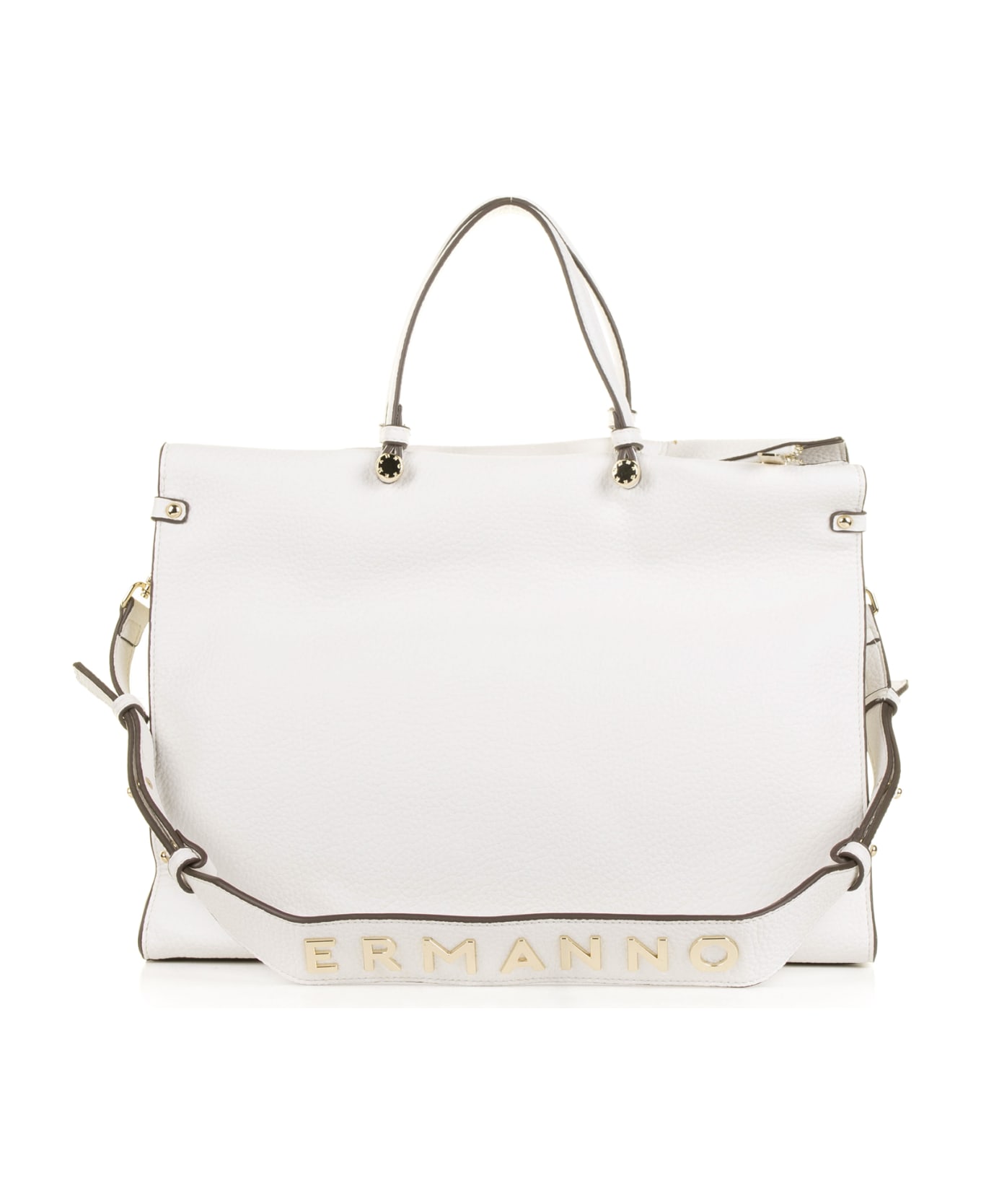 Ermanno Scervino White Petra Shopping Bag In Textured Eco-leather - BIANCO トートバッグ