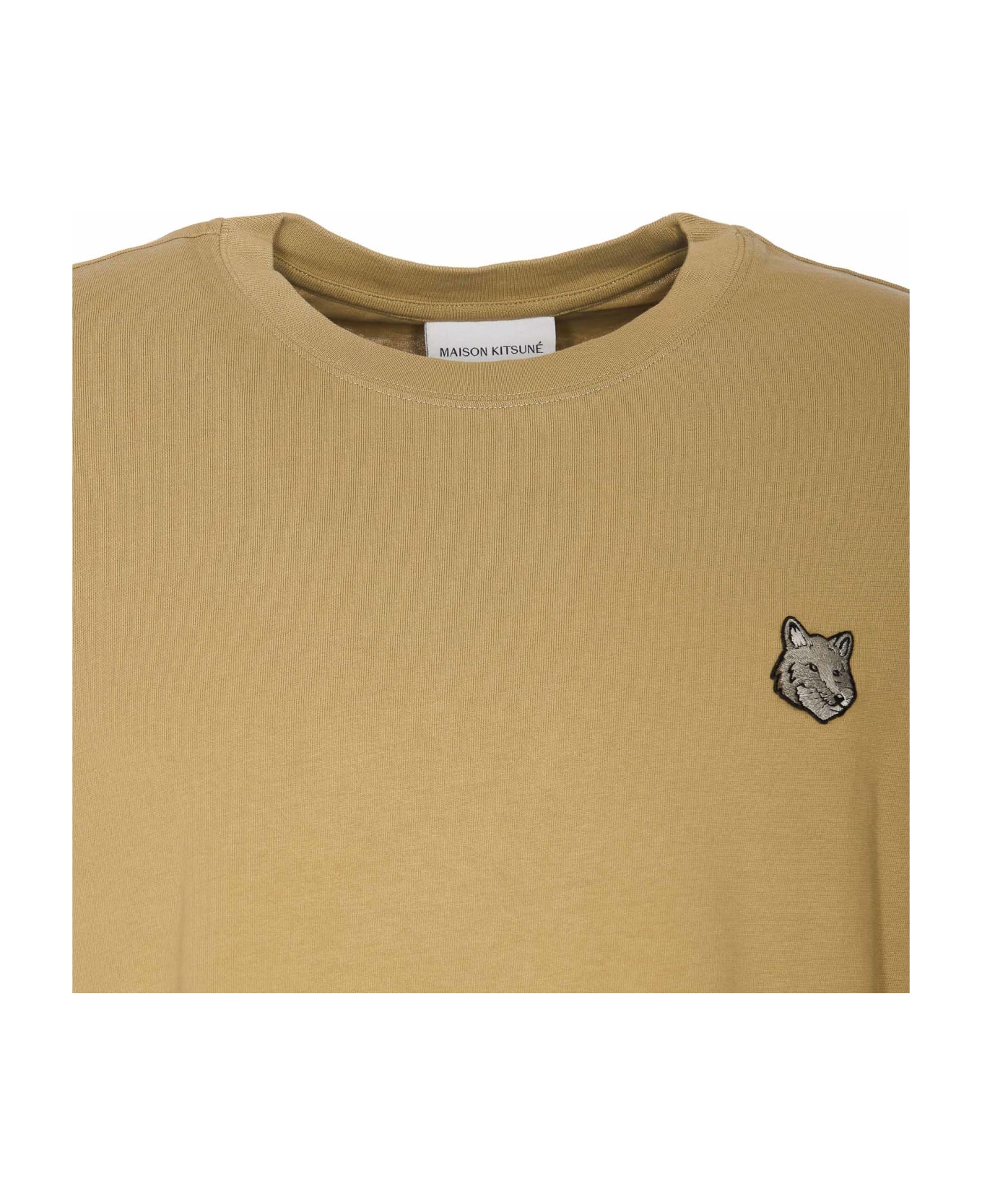 Maison Kitsuné Bold Fox Head Patch Logo T-shirt - Beige