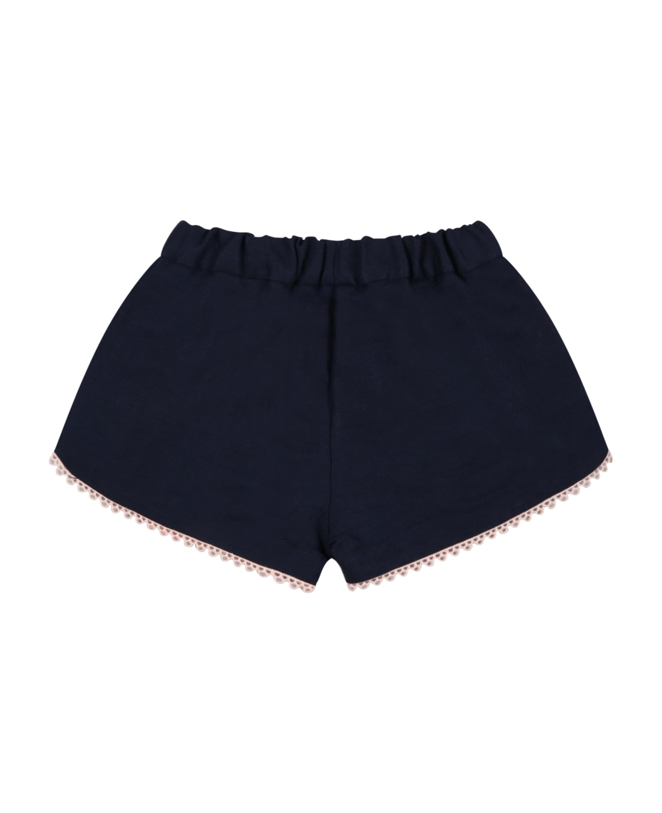 Chloé Blue Shorts For Baby Girl - Blue ボトムス